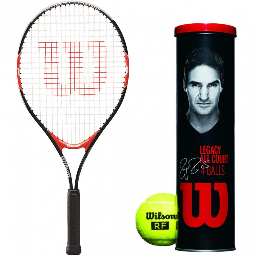 Wilson Federer Junior Tennis Racquet, Roger Federer Legacy Tennis Balls Can
