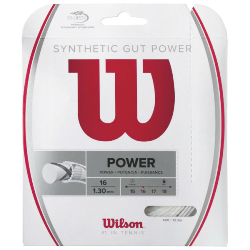 Wilson Synthetic Gut Power 16g White Tennis String (Set)