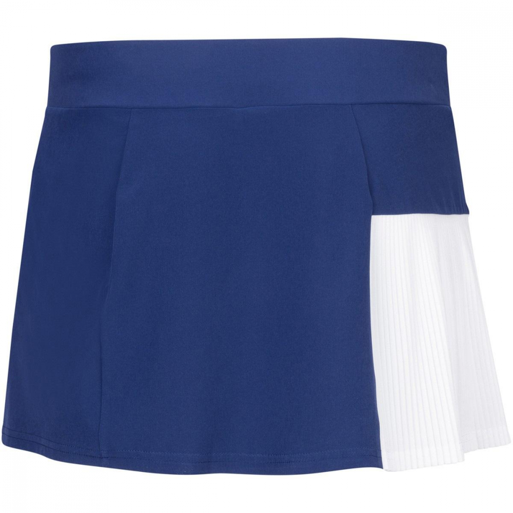 Babolat Girls Compete Tennis Skirt w/Built-in Shorts and Performance Polyester (White/Estate Blue)