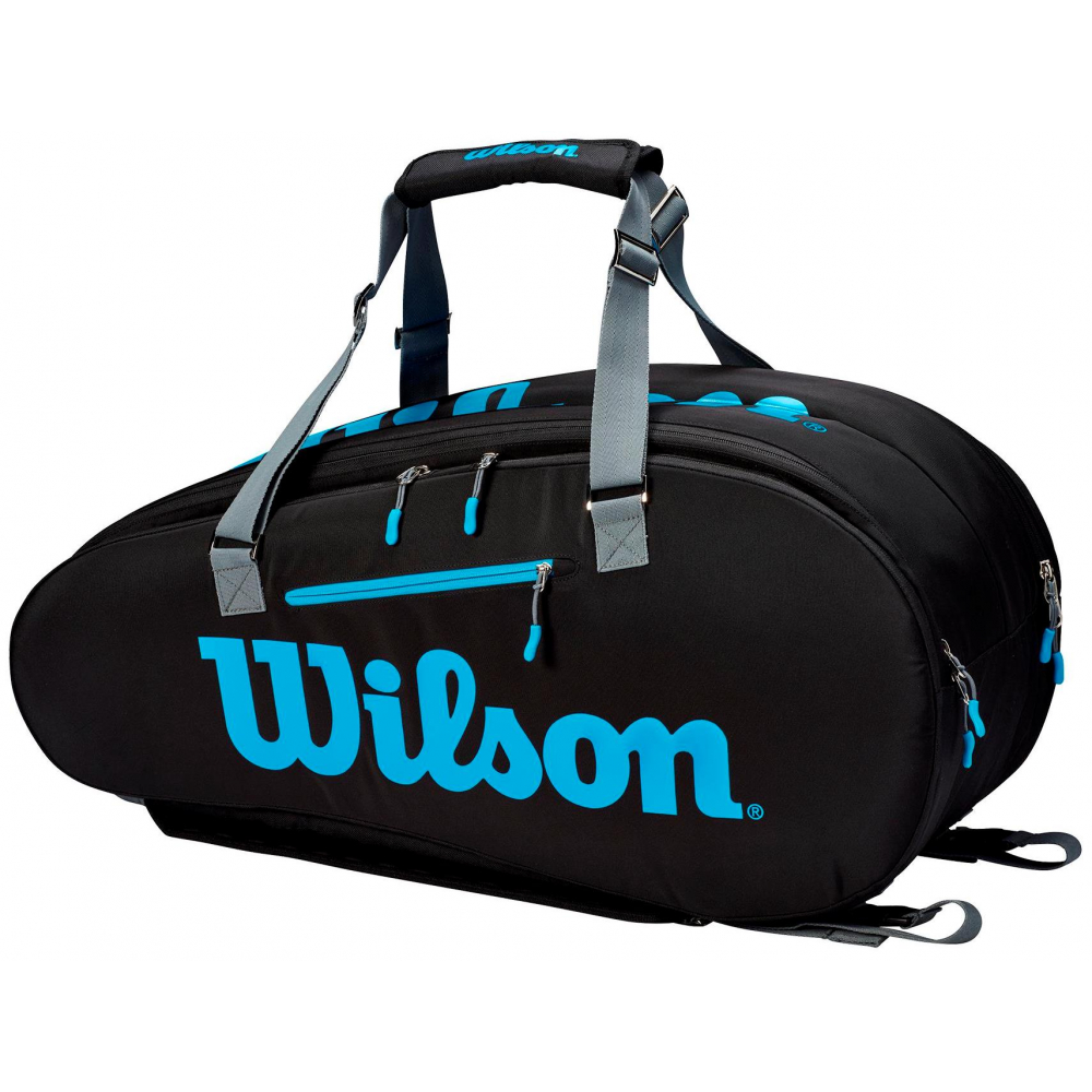 Wilson Ultra 9 Pack Tennis Bag (Black/Blue/Silver)