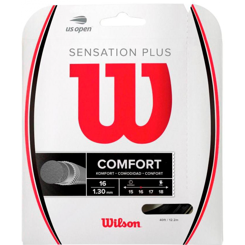 Wilson Sensation Plus Tennis String Set, Black (16g)