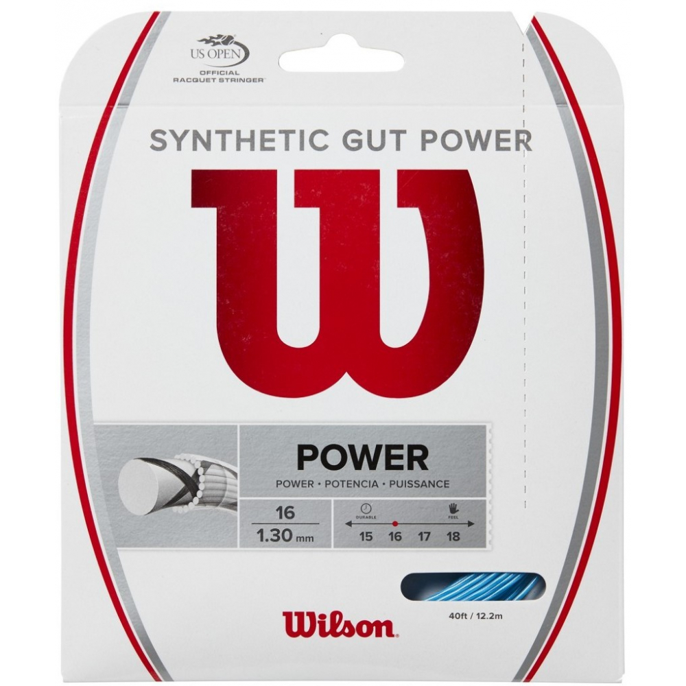Wilson Synthetic Gut Power 16g Blue Tennis String (Set)