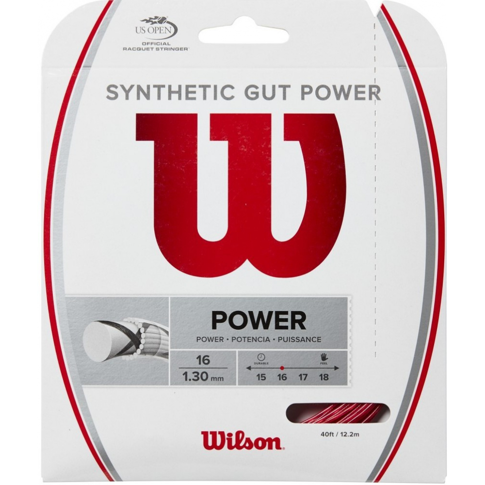 Wilson Synthetic Gut Power 16g Red Tennis String (Set)