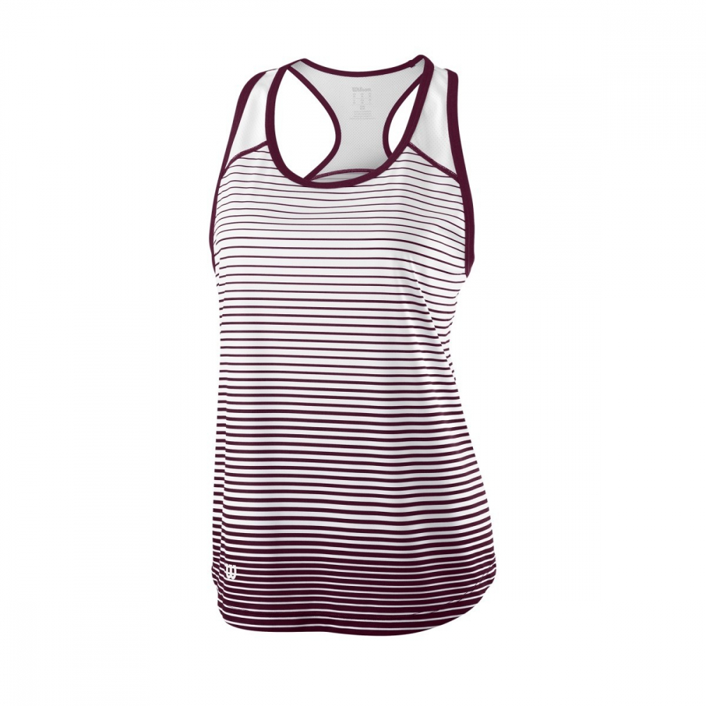 Wilson Women's Striped Team Tennis Tank (Cardinal/White) [Sale]