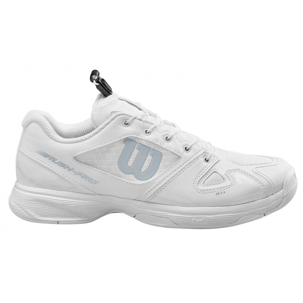 Wilson Junior Rush Pro QL Tennis Shoes (White/White/Pearl Blue)