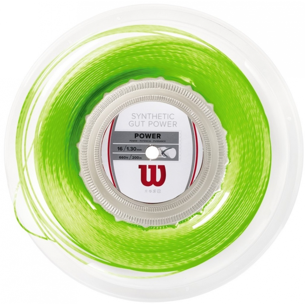 Wilson Synthetic Gut Power 16g Lime Green Tennis String (Reel)