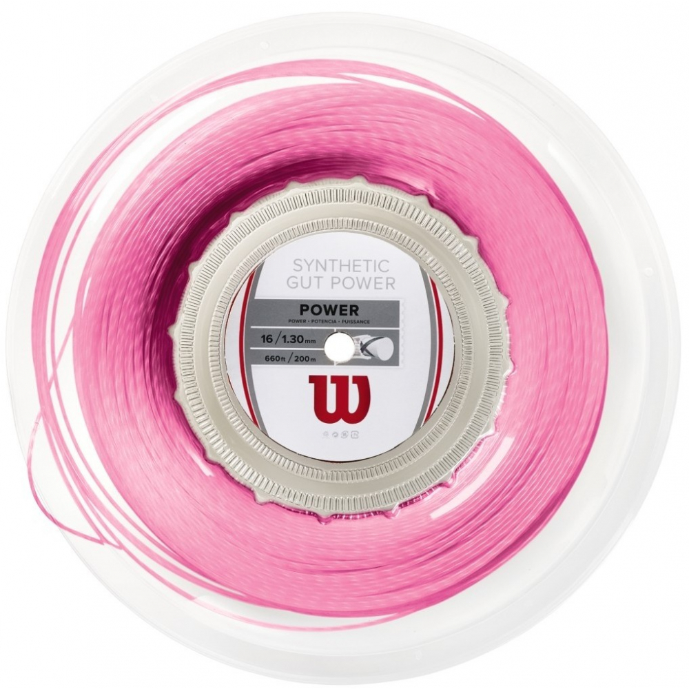 Wilson Synthetic Gut Power 16g Pink Tennis String (Reel)