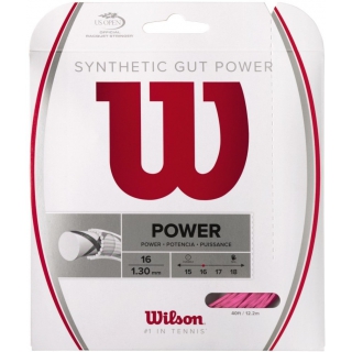 Wilson Synthetic Gut Power 16g Pink Tennis String (Set)