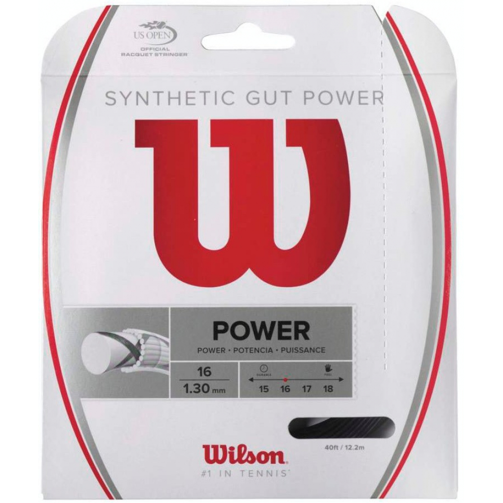 Wilson Synthetic Gut Power 17g Black Tennis String (Set)