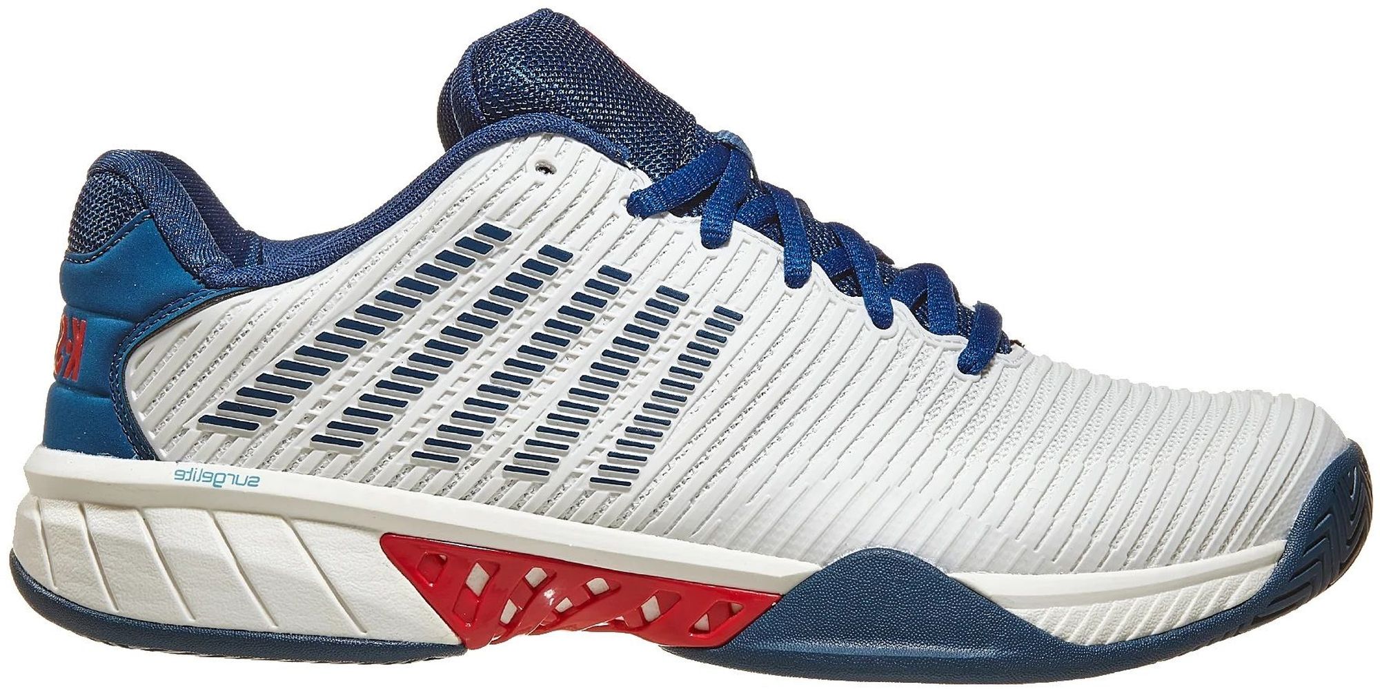 06613-146 K-Swiss Men's Hypercourt Express 2 Tennis Shoes (Blanc De Blanc/Opal/Lollipop)