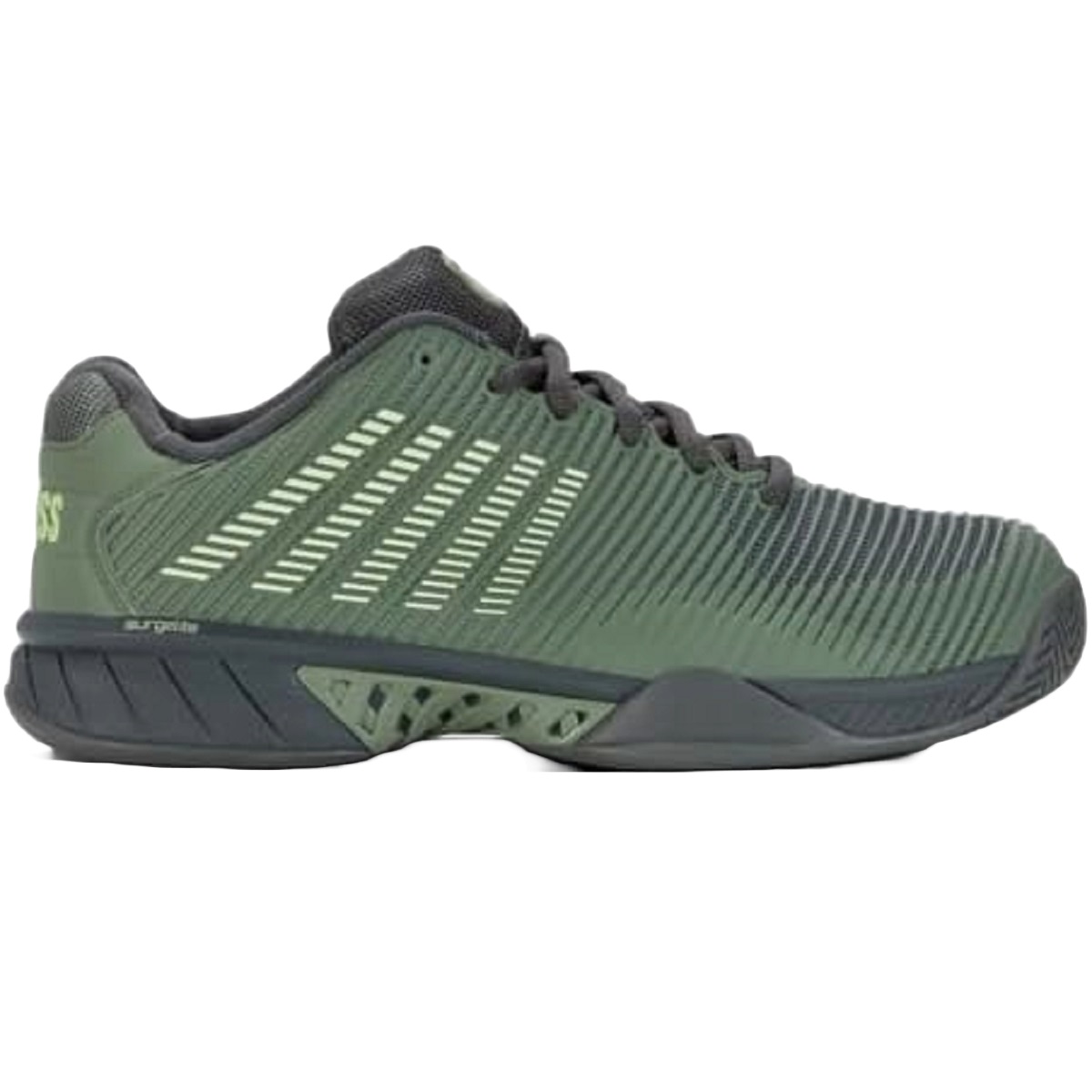 06806-347 K-Swiss Men's Hypercourt Express 2 2E Wide Tennis Shoes (Sea Spray/Urban Chic/Soft Neon Green)