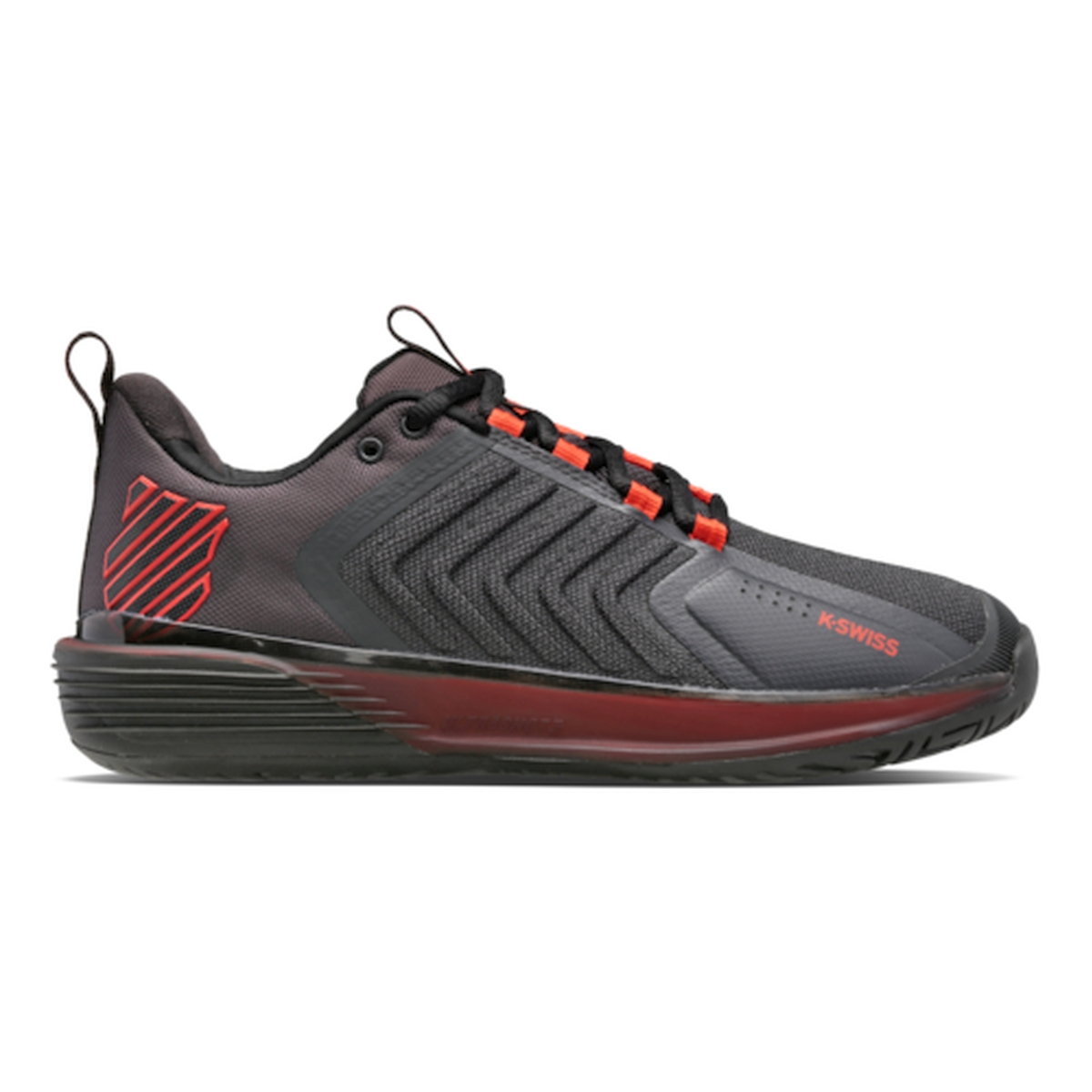 06988-061 K-Swiss Men's Ultrashot 3 Tennis Shoes (Asphalt/Jet Black/Spicy Orange)