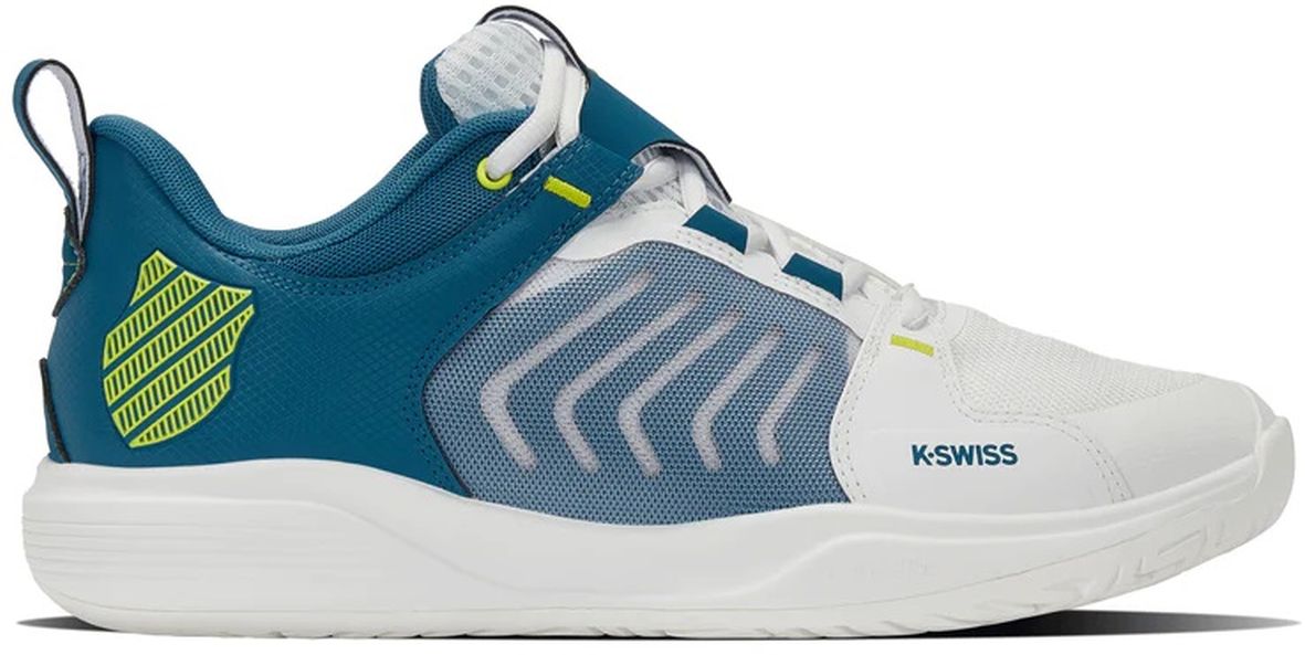07395-136 K-Swiss Men's Ultrashot Team Tennis Shoes (Brilliant White/Celestial/Evening Primrose)