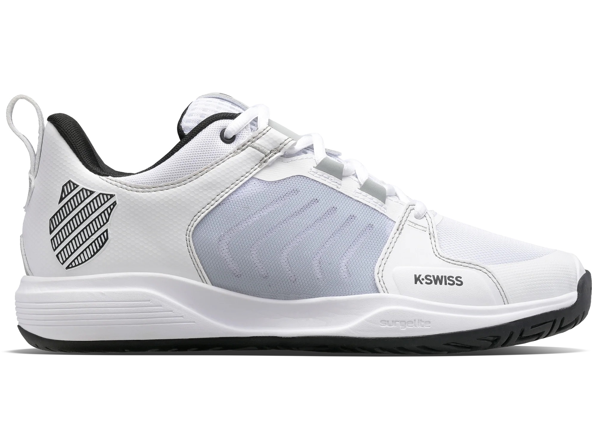 07395-174 K-Swiss Men's Ultrashot Team Tennis Shoes (White/Black/High Rise)