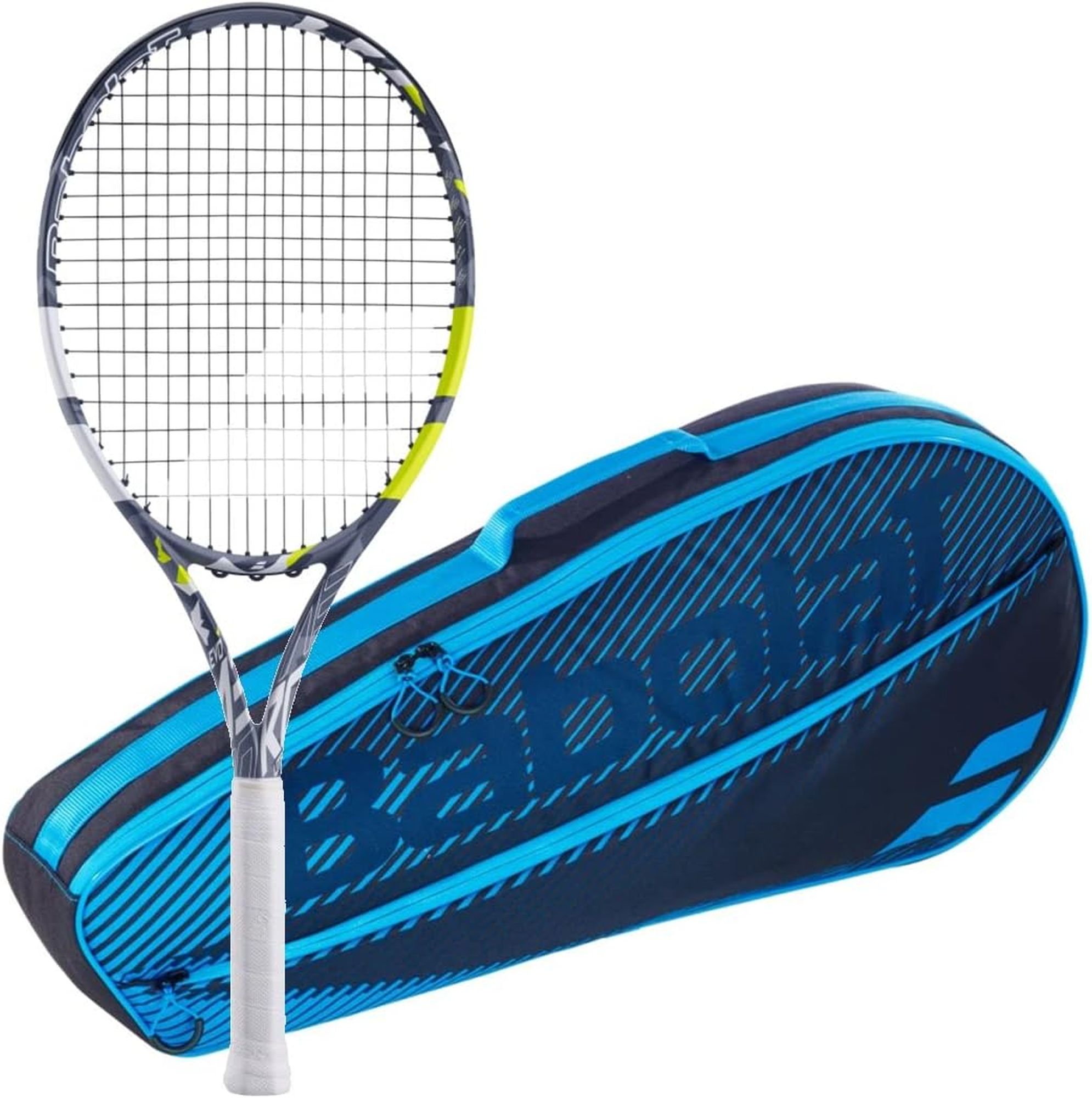 102518-3R-BNDL-BLUE Babolat Evo Aero Lite + Blue Club Bag Tennis Starter Bundle (Yellow)