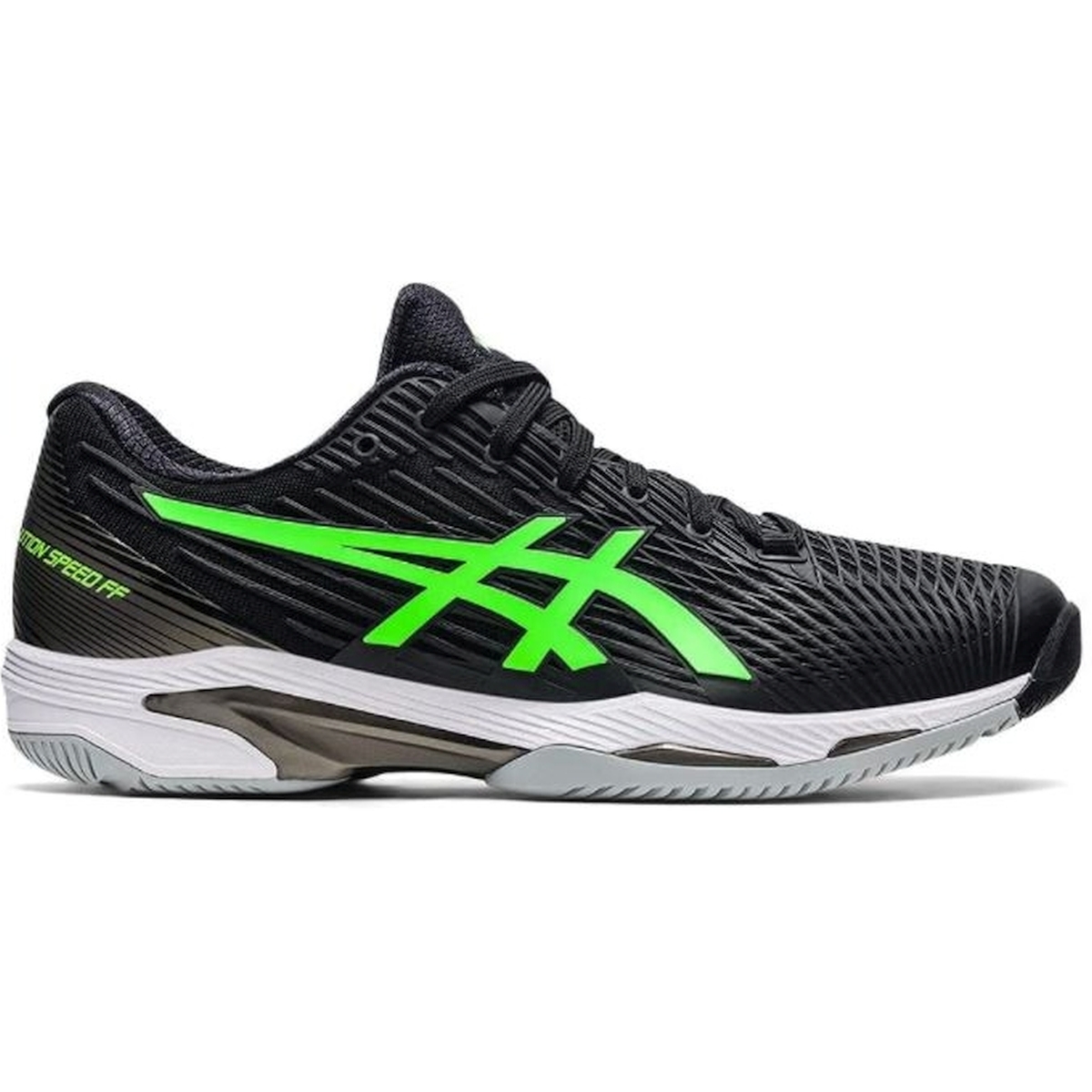 1041A182-003 ASICS Men's Solution Speed FF 2 Tennis Shoe (Black/Green Gecko)