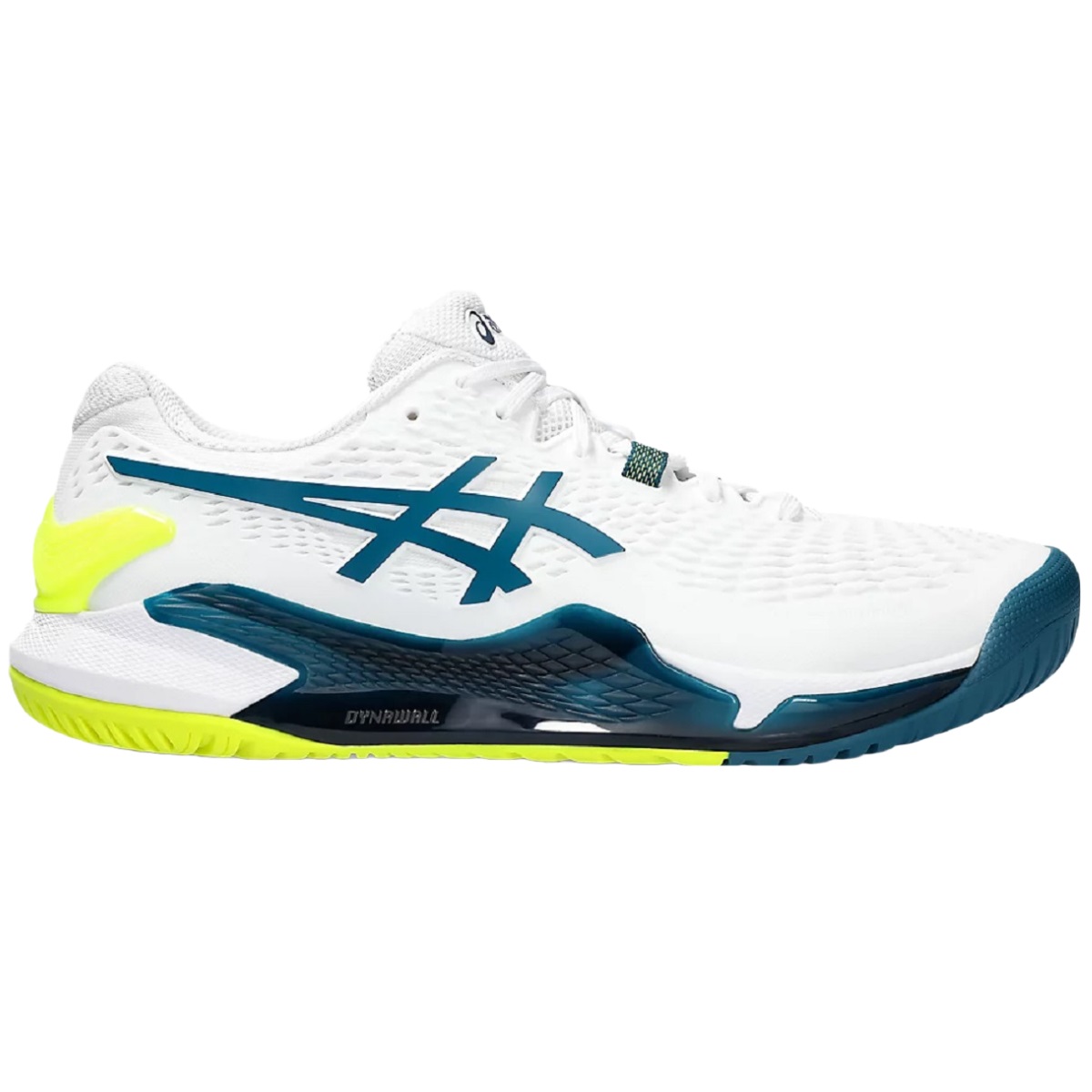 1041A330-101 Asics Men's Gel-Resolution 9 Tennis Shoes (White/Restful Teal)