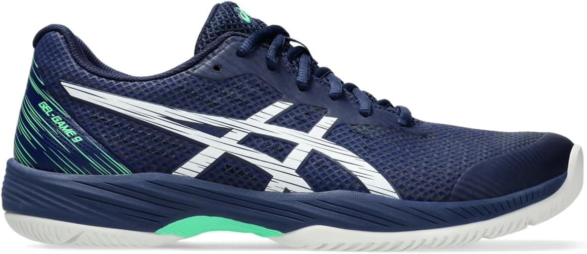 1041A337-401 Asics Men's Gel-Game 9 Tennis Shoes (Blue Expanse/White)