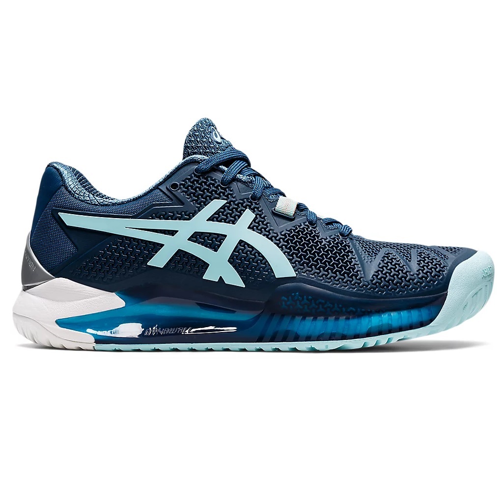 1042A072-406 ASICS Women's Gel-Resolution 8 Tennis Shoes (Light Indigo/Clear Blue) - Right