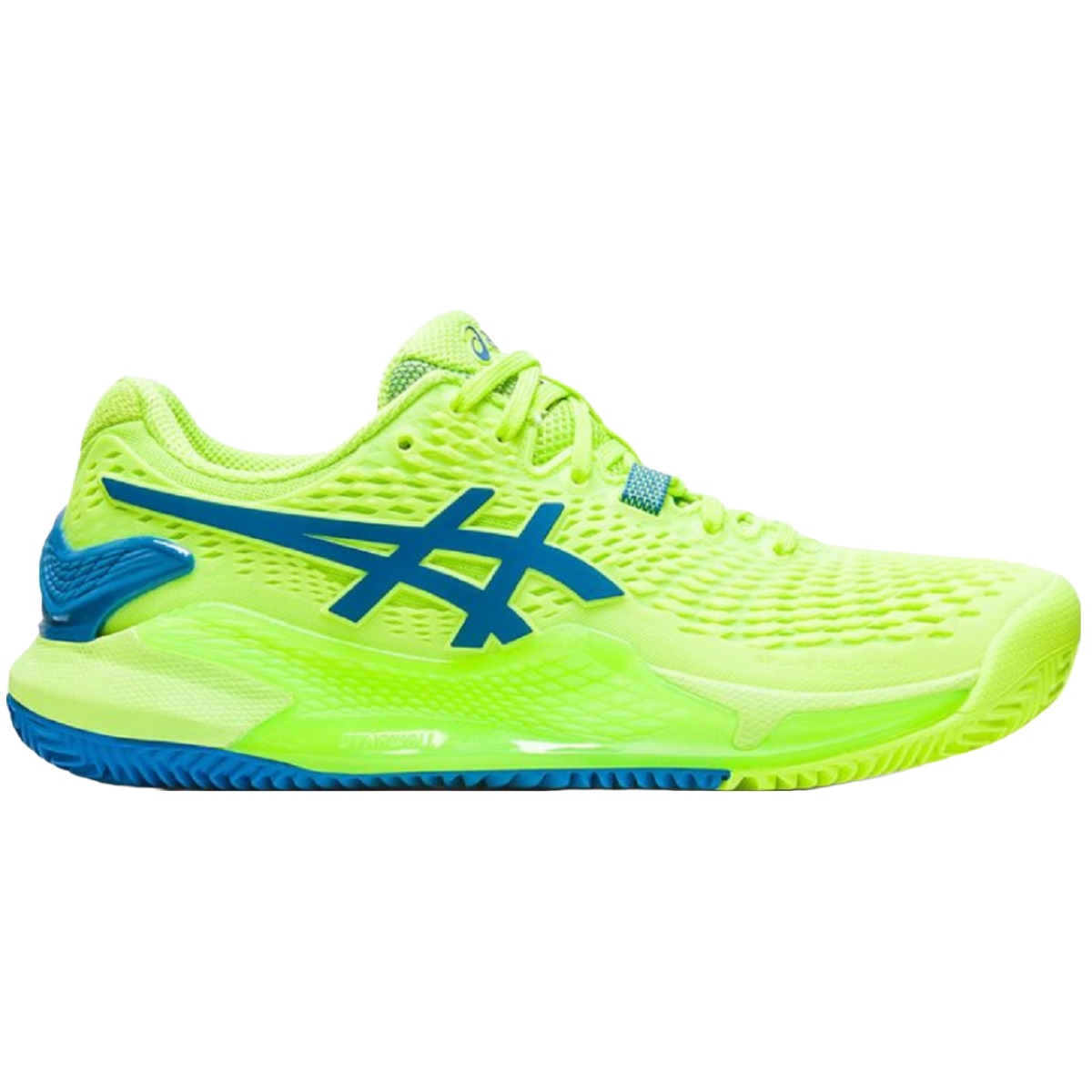 1042A224-300 Asics Women's Gel-Resolution 9 Clay Tennis Shoes (Hazard Green/Reborn Blue)