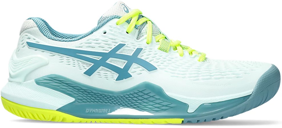 1042A226-400 Asics Women's Gel Resolution 9 Wide Tennis Shoes (Soothing Sea Gris Blue) a