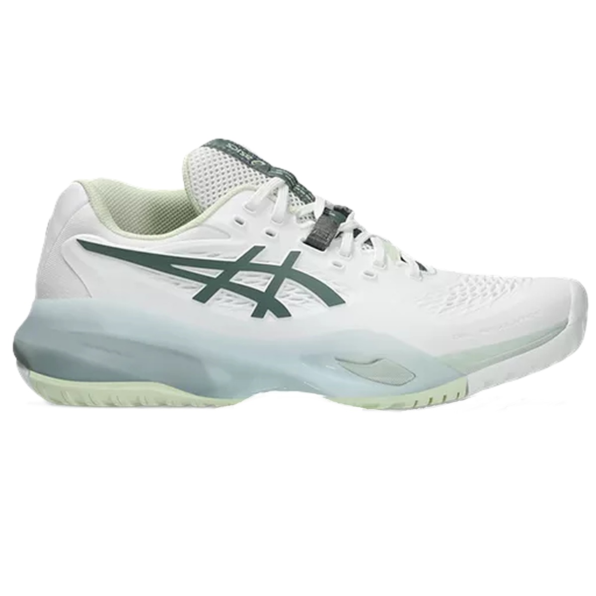 1042A278-102 Asics Women's Gel-Resolution X Wide Tennis Shoes (White/Monument Blue)