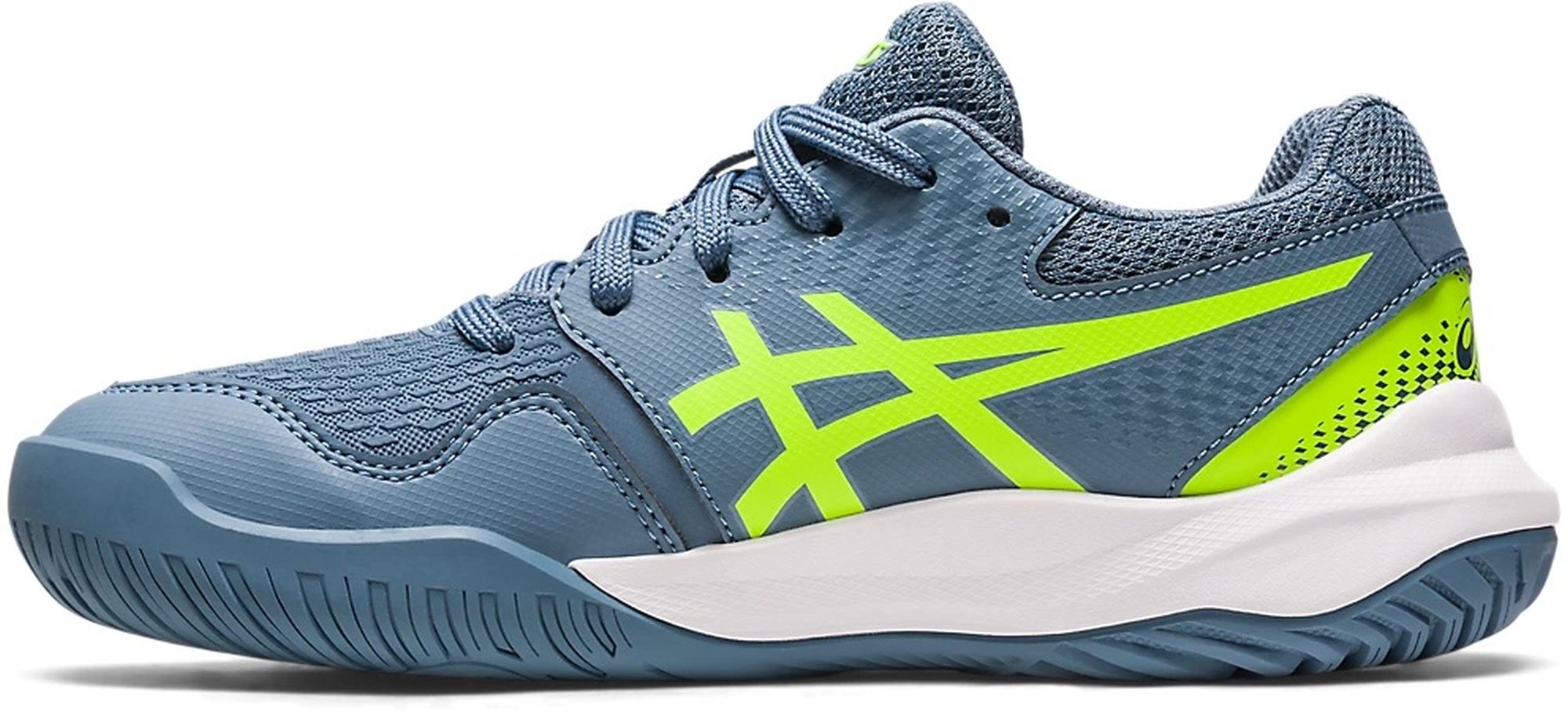 Asics Juniors Gel Resolution 9 Grade School Tennis Shoes (Steel Blue