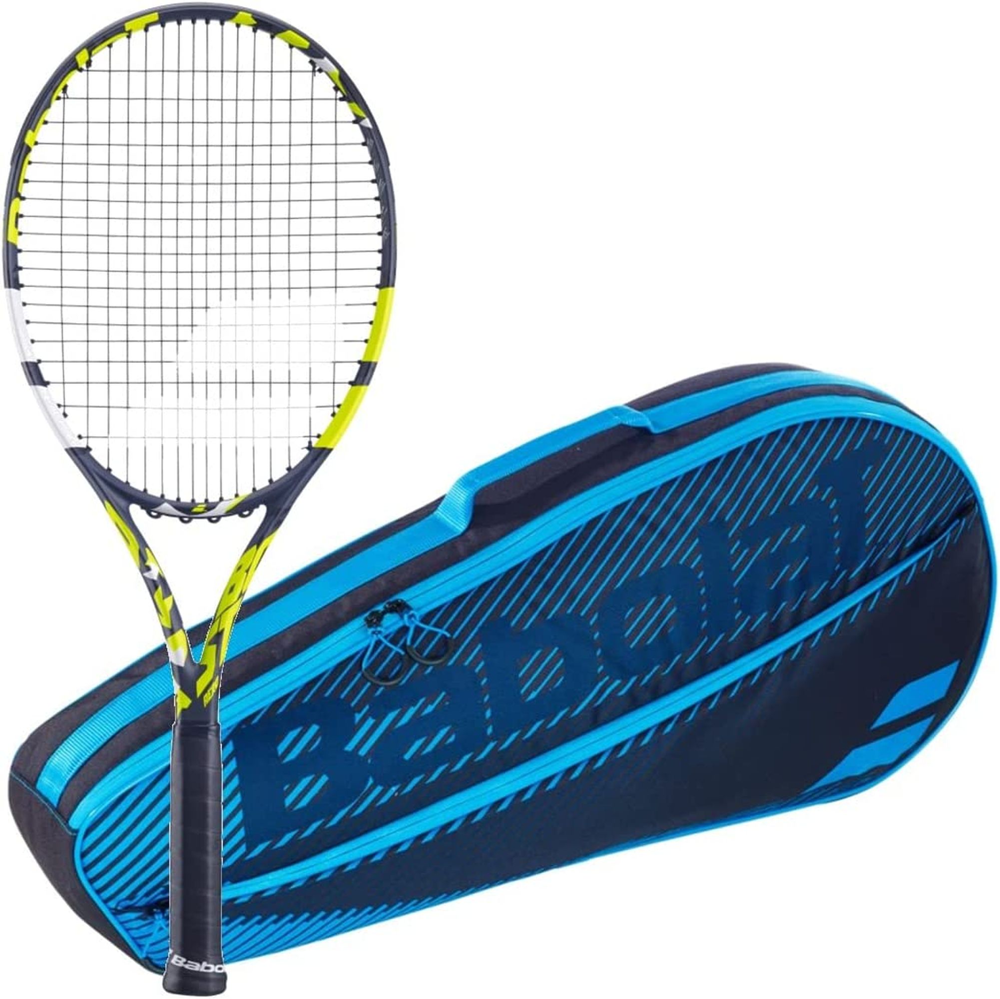 121242-751202-146-BNDL Babolat Boost Aero + Blue Club Bag Tennis Starter Bundle (Yellow)