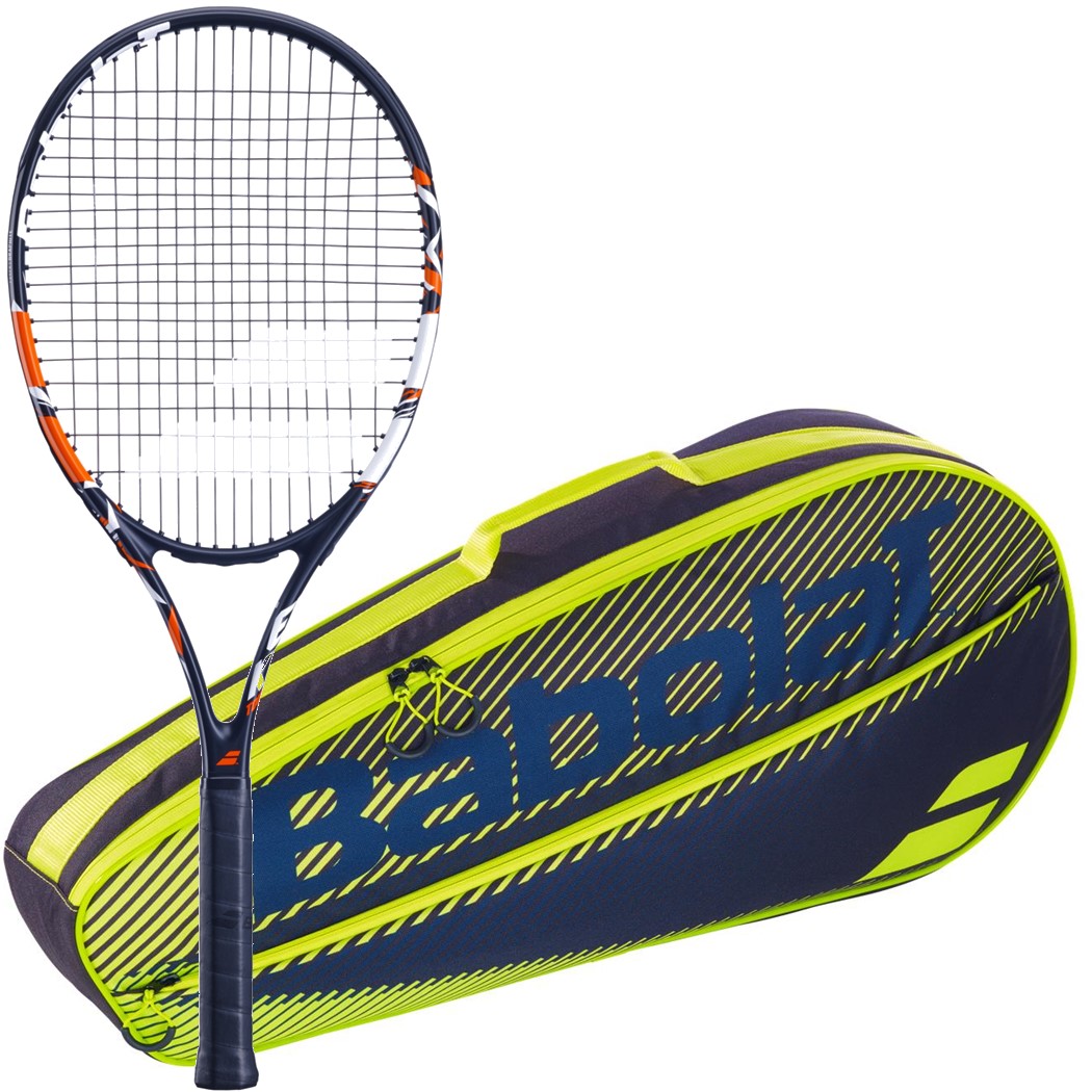 121244-100-751202-142-BNDL Babolat Evoke Tour + Yellow Club Bag Tennis Starter Bundle