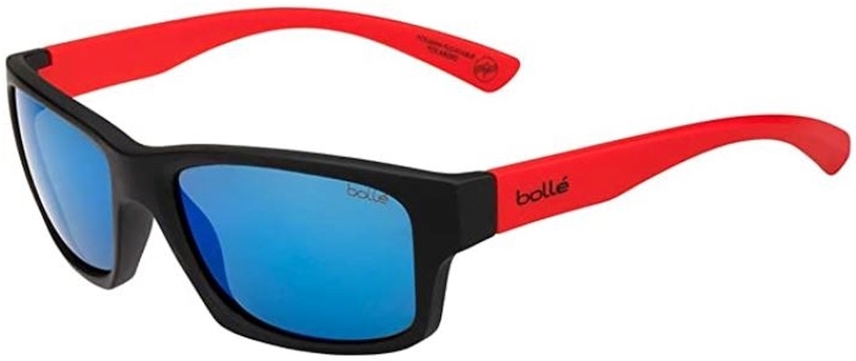 12466 Bollé Holman Floatable HD Polarized Sport Sunglasses (Matte Black/Red/Offshore Blue)