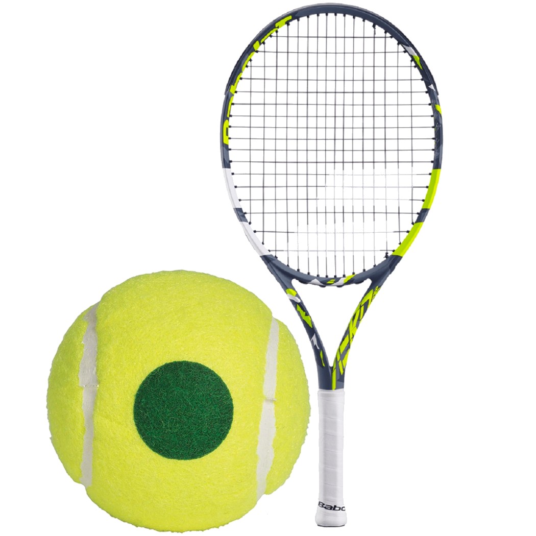 Babolat Aero Jr. (2nd Gen) 25 Inch Tennis Racquet bundled w 3 Training Tennis Balls