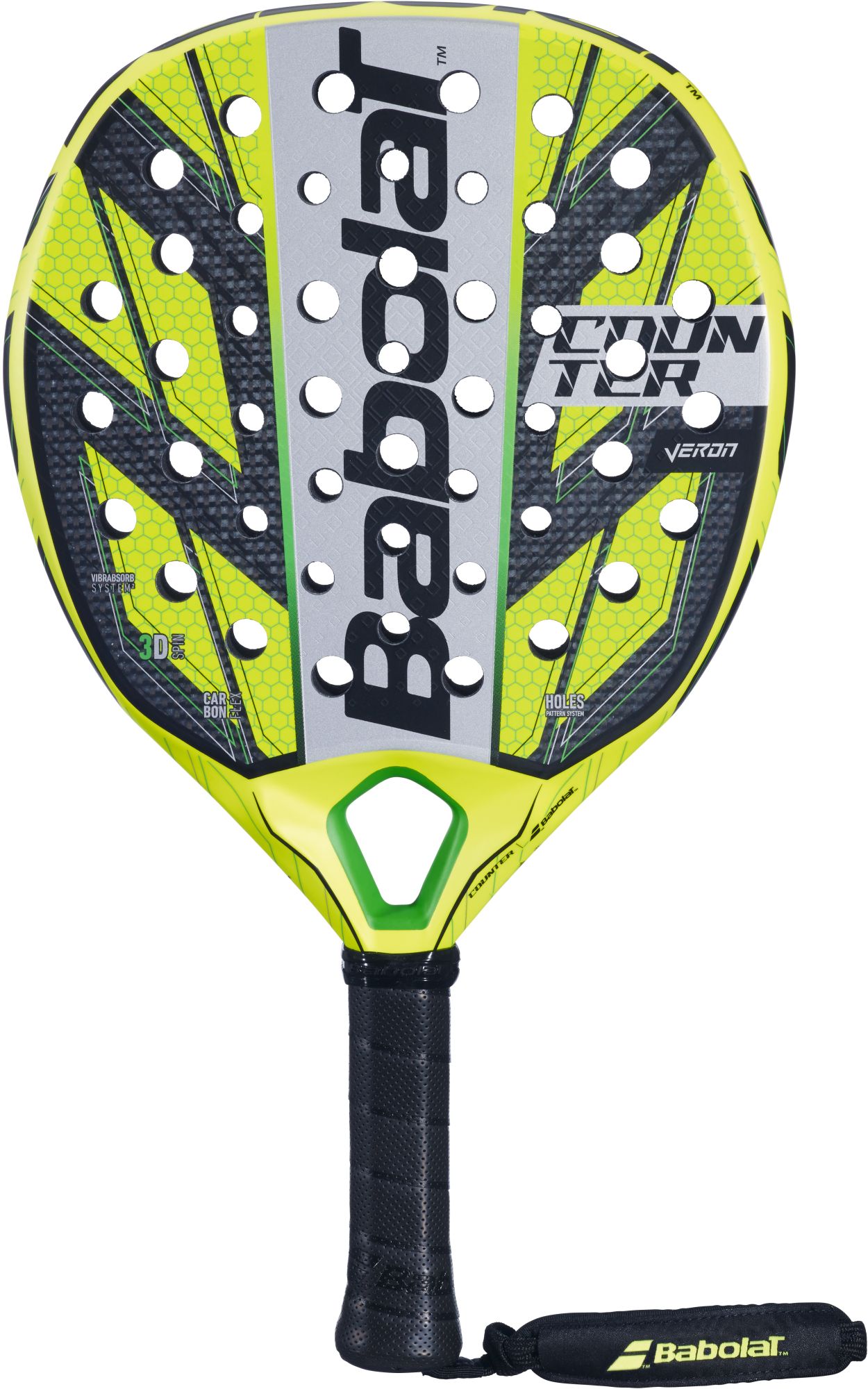 150122 Babolat Counter Veron Padel Racket (Yellow/Black/Grey)