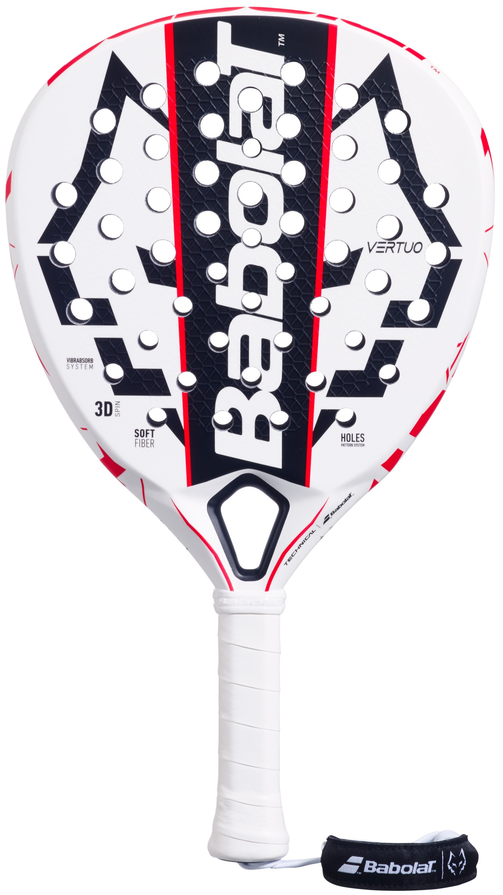 Babolat Technical Vertuo Juan Lebron Padel Racket (White/Black/Red)