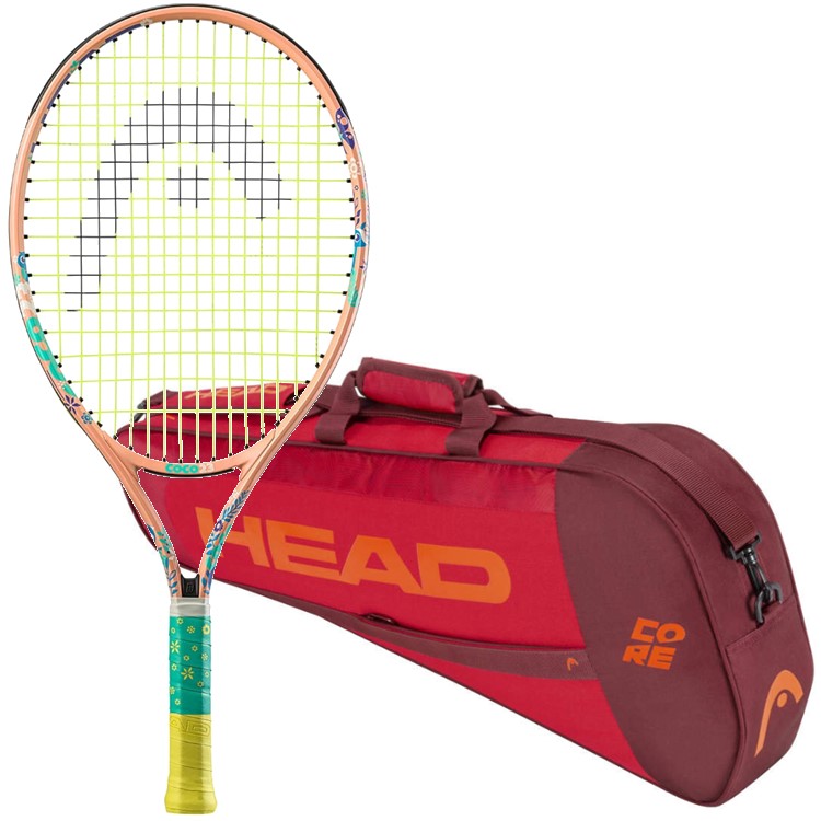 CocoJr-284251-RDRD-BNDL Head Coco Junior Tennis Racquet Bundled w Core 3R Pro Tennis Racquet Bag (Red Dark Red)