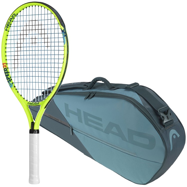 SpeedJr-260733-CB Head Speed Junior Tennis Racquet Bundled w Tour 3R Tennis Bag (Cyan Blue)