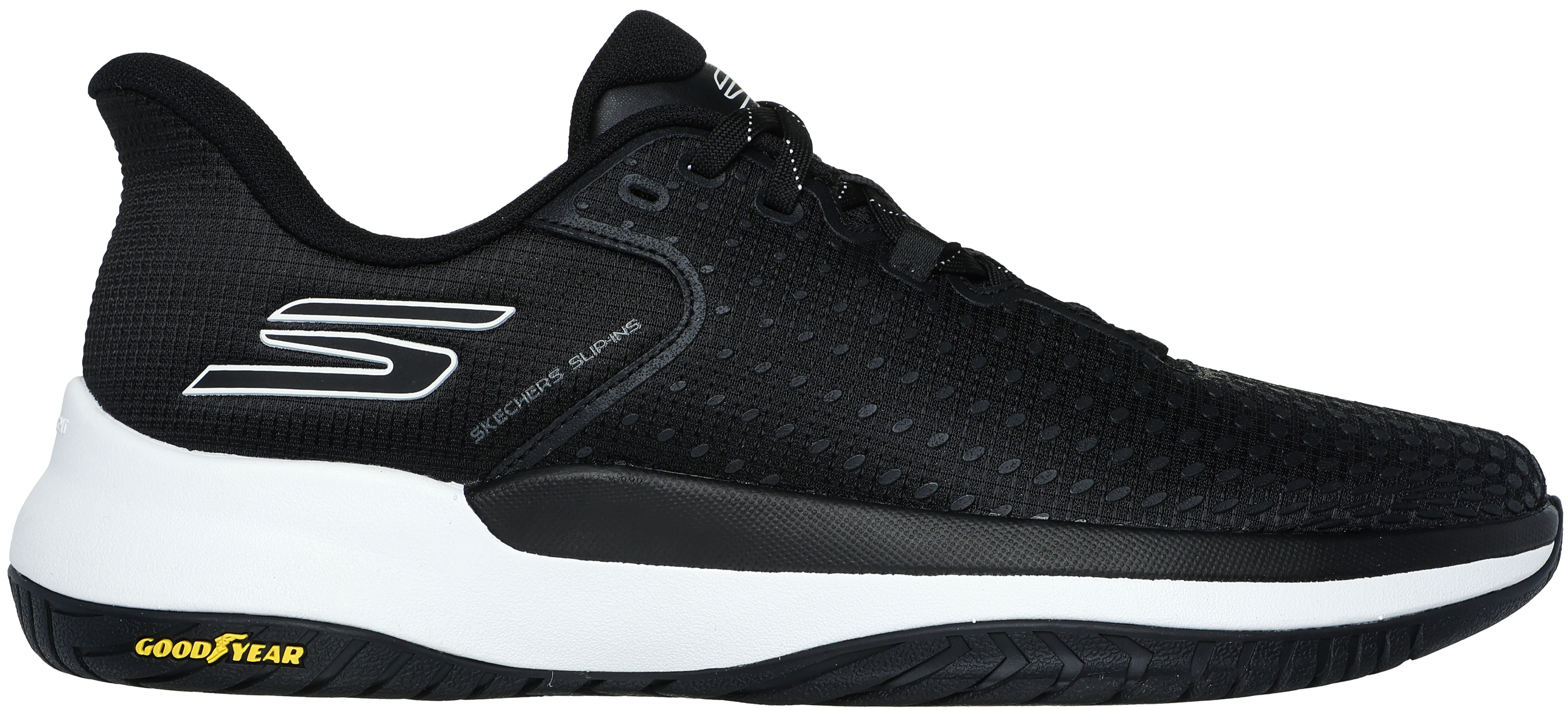 246100 Skechers Men’s Viper Court Elite Hands Free Slip-Ins Pickleball Shoes (Black White)