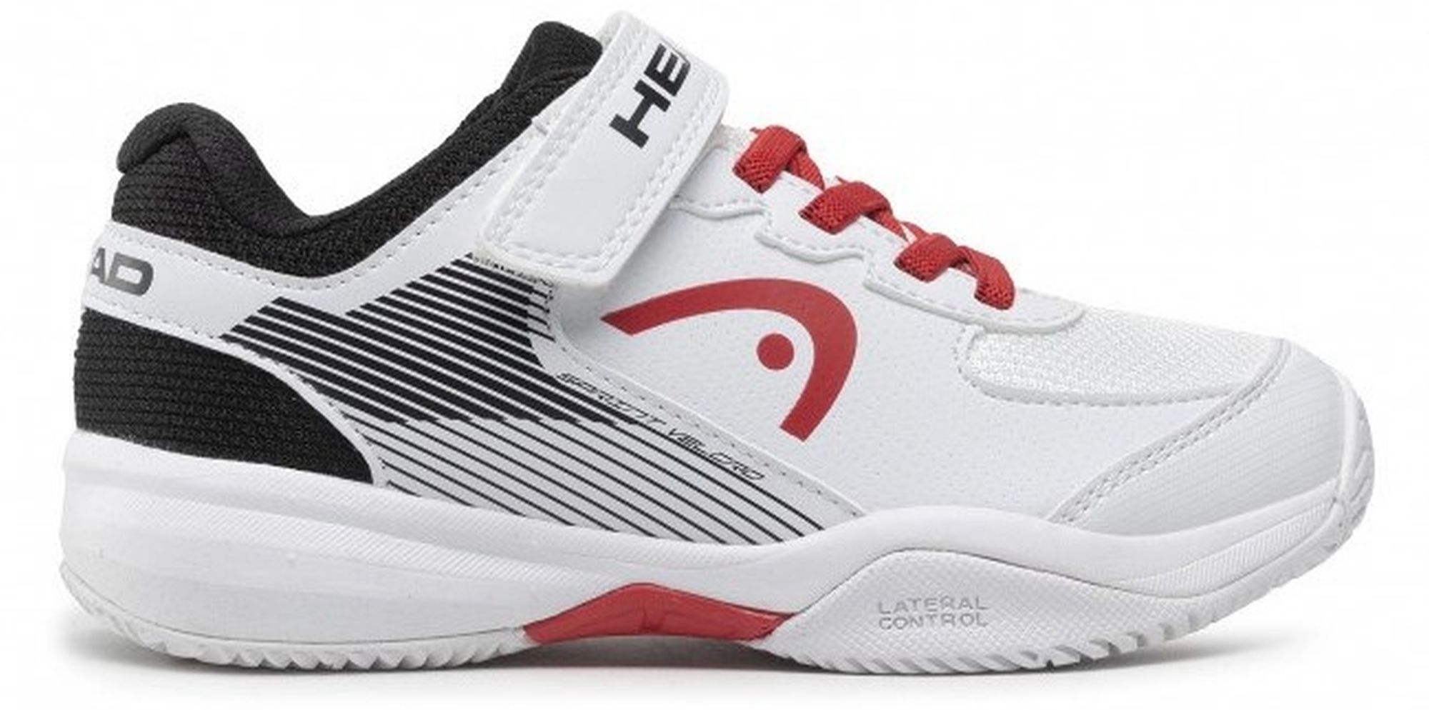 275222.PADEL Head Kid's Sprint 3.0 Velcro Padel Shoes (White/Red) - Left