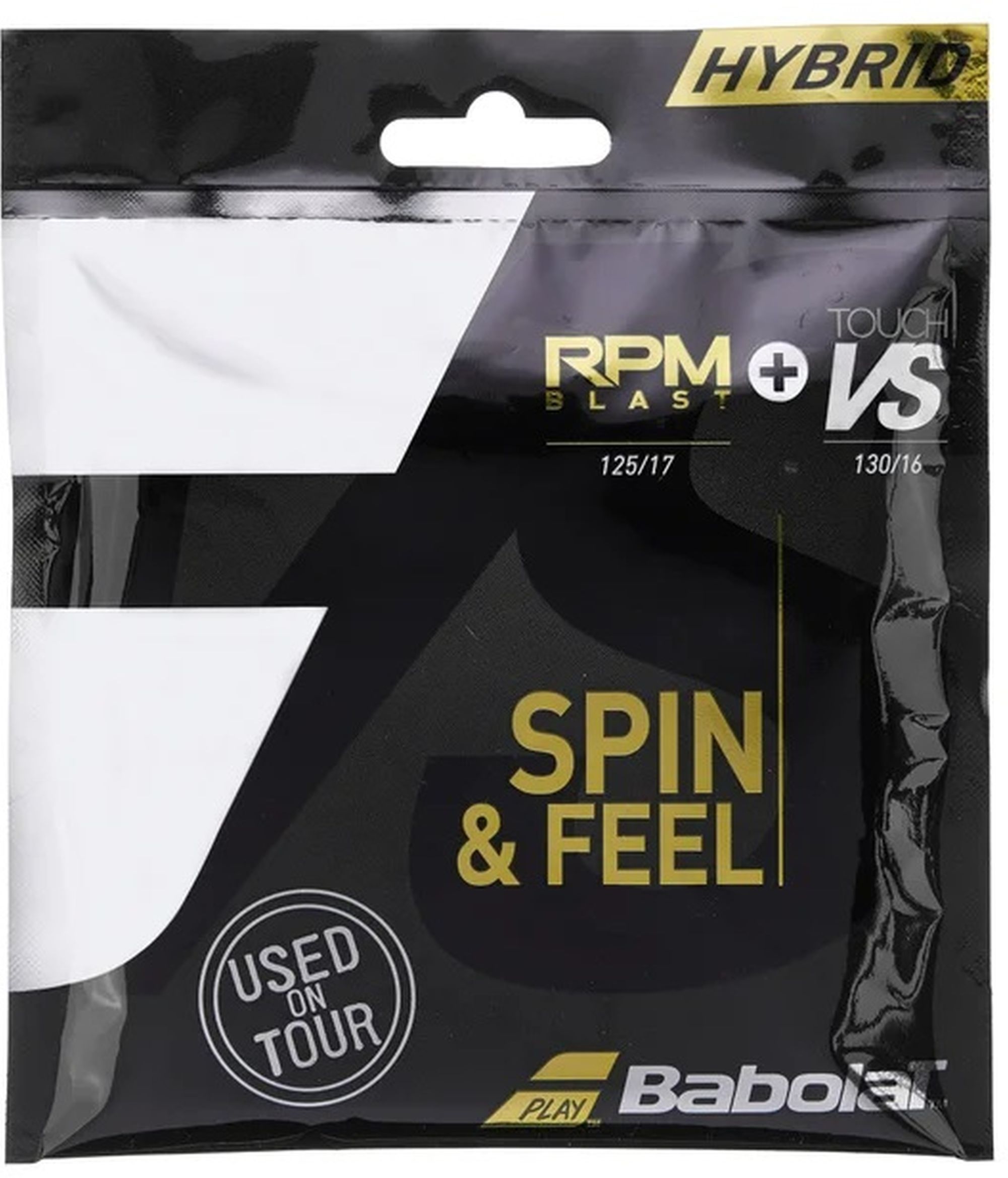 281037-105 Babolat Hybrid RPM Blast 17g + Touch VS 16g Tennis String (Set)