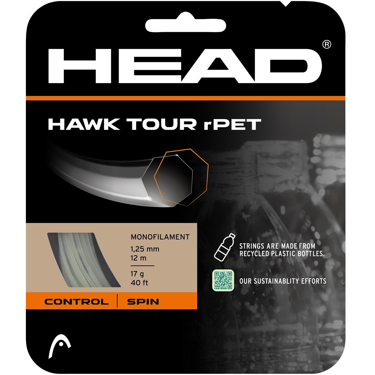 281125-16 Head Hawk Tour rPET 16g Tennis String (Set)