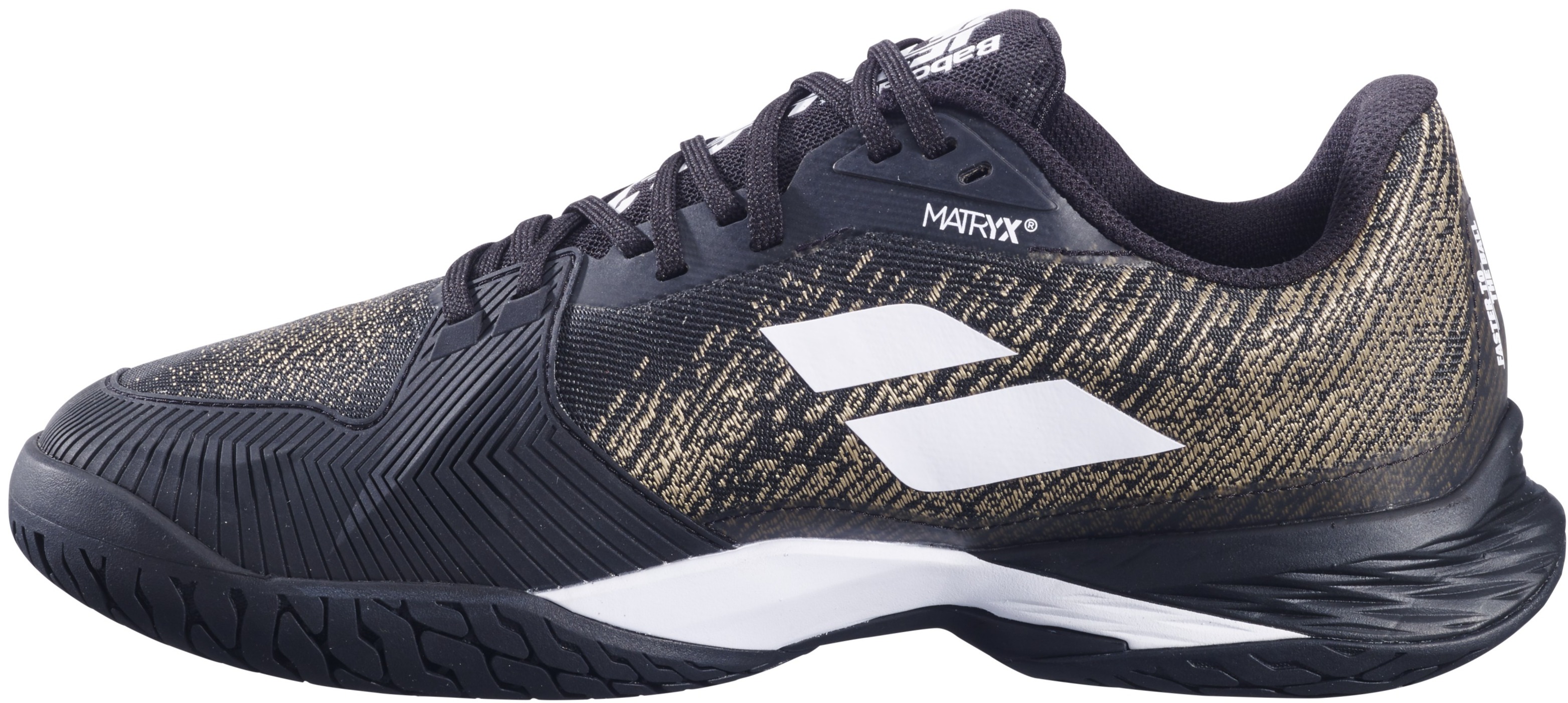 Babolat Men #39 s Jet Mach 3 Wide All Court Tennis Shoes (Black/White)