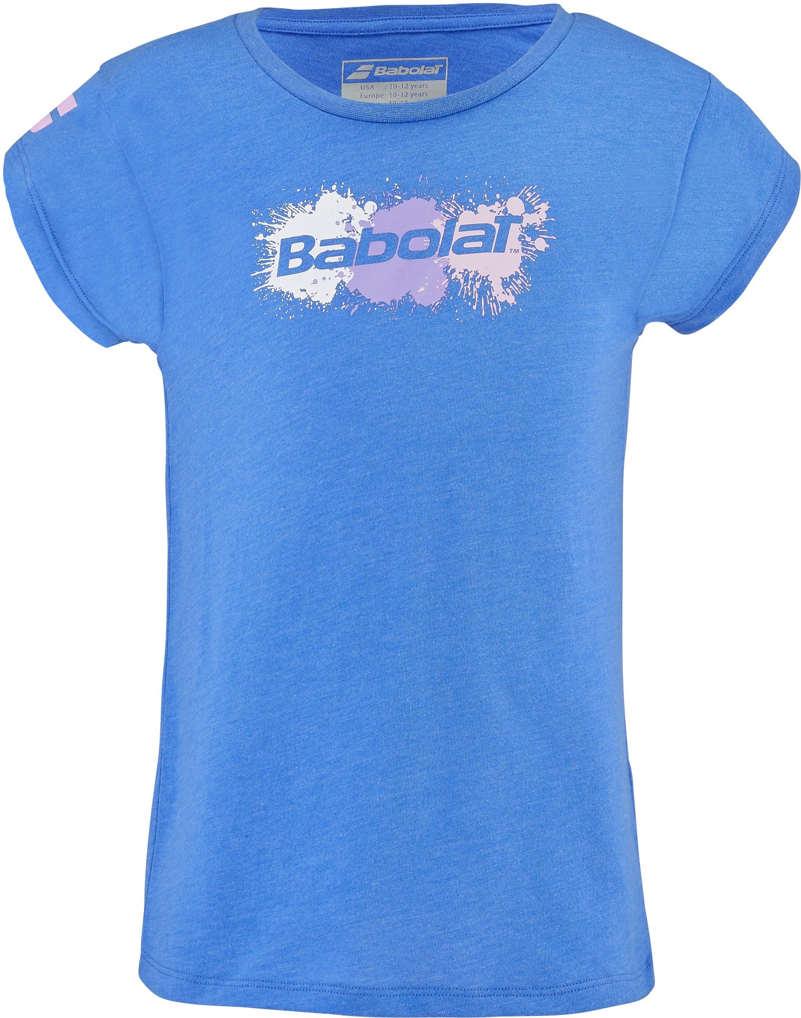 4GS23444-4107 Babolat Girl's Exercise Cotton Tennis Tee (French Blue Heather)
