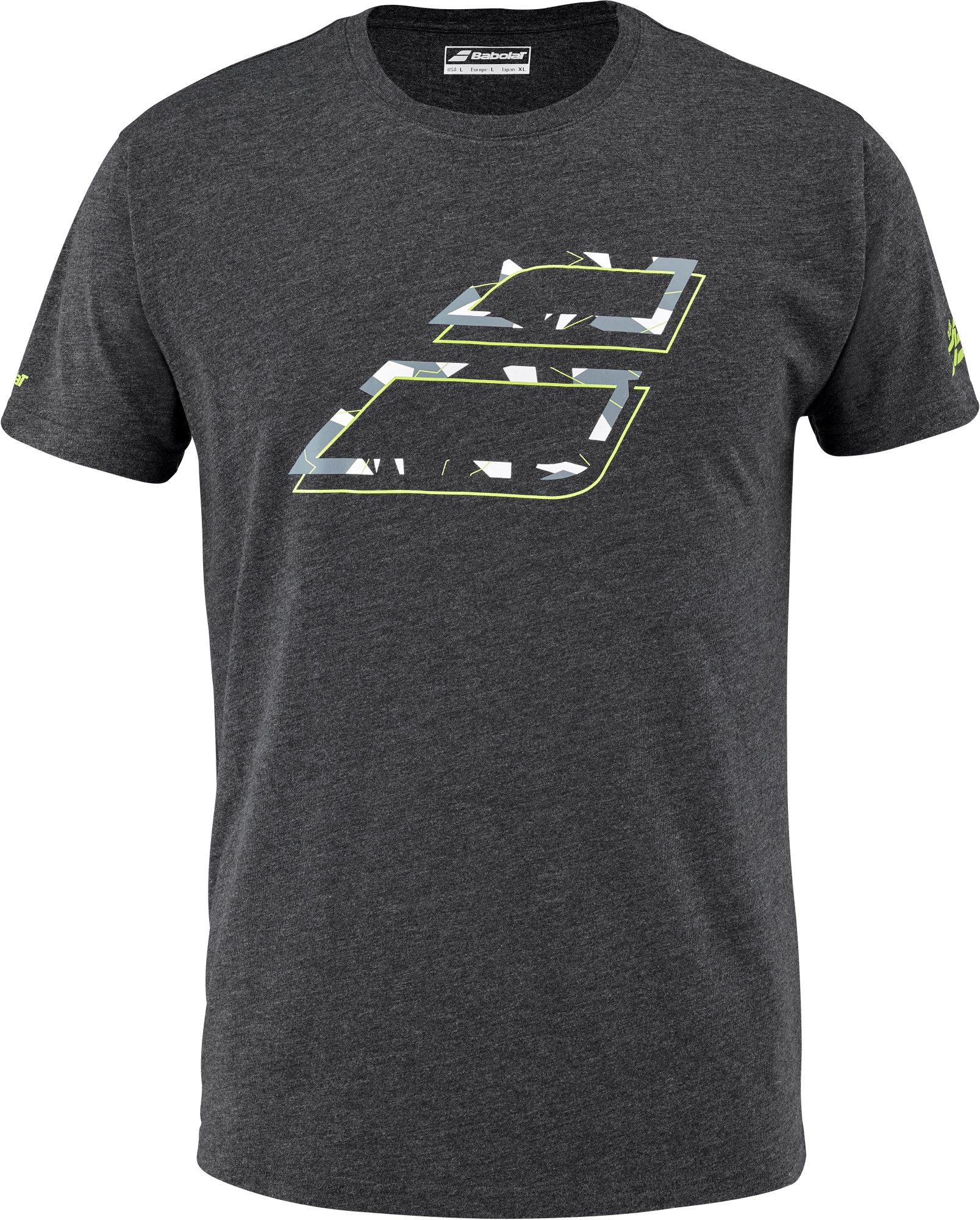 4JS23441Y-2003 Babolat Juniors Aero Cotton Tennis Tee (Black Heather)