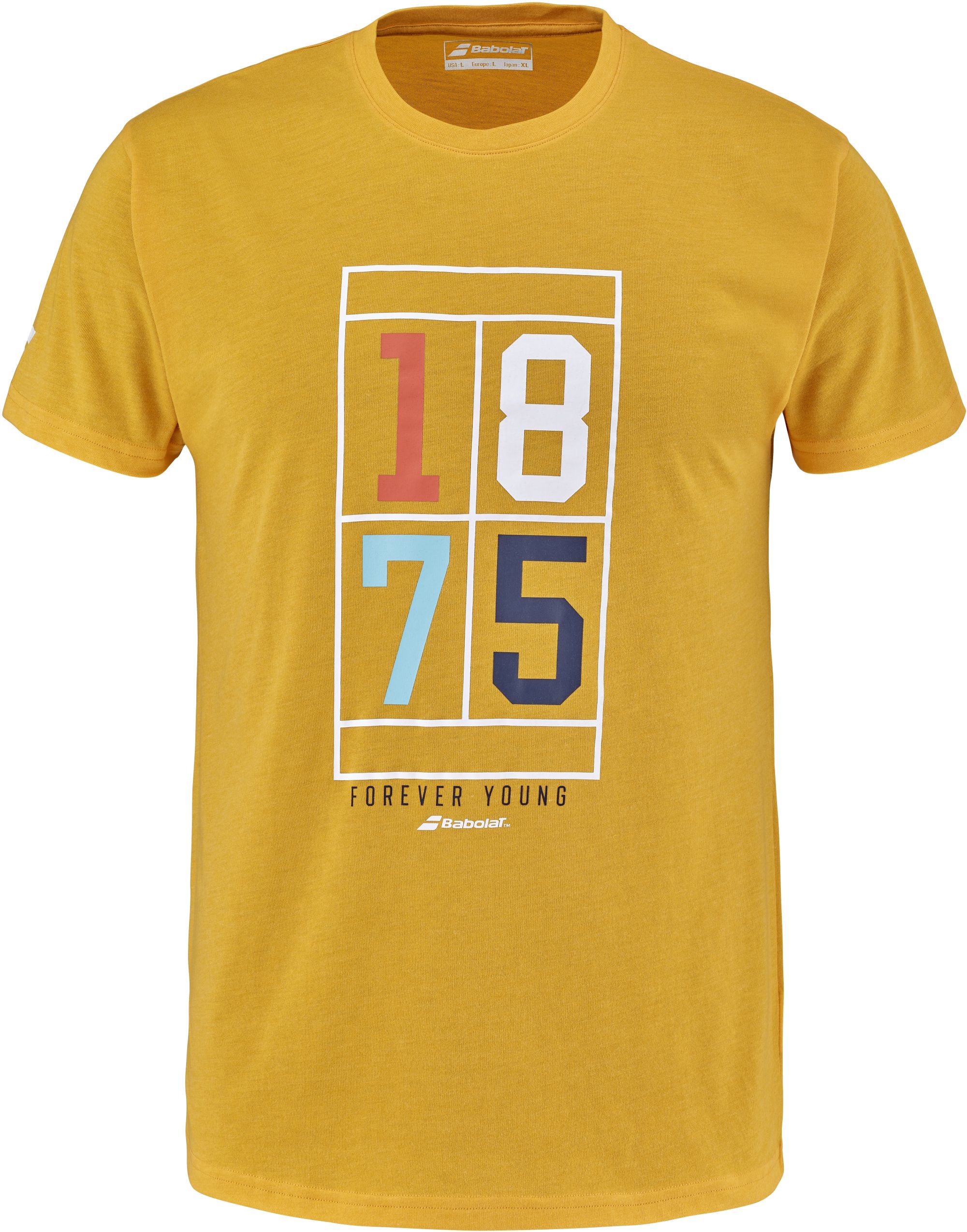 4MS23443-6016 Babolat Men's Exercise Vintage Crew Neck Tennis Tee (Saffron Heather)
