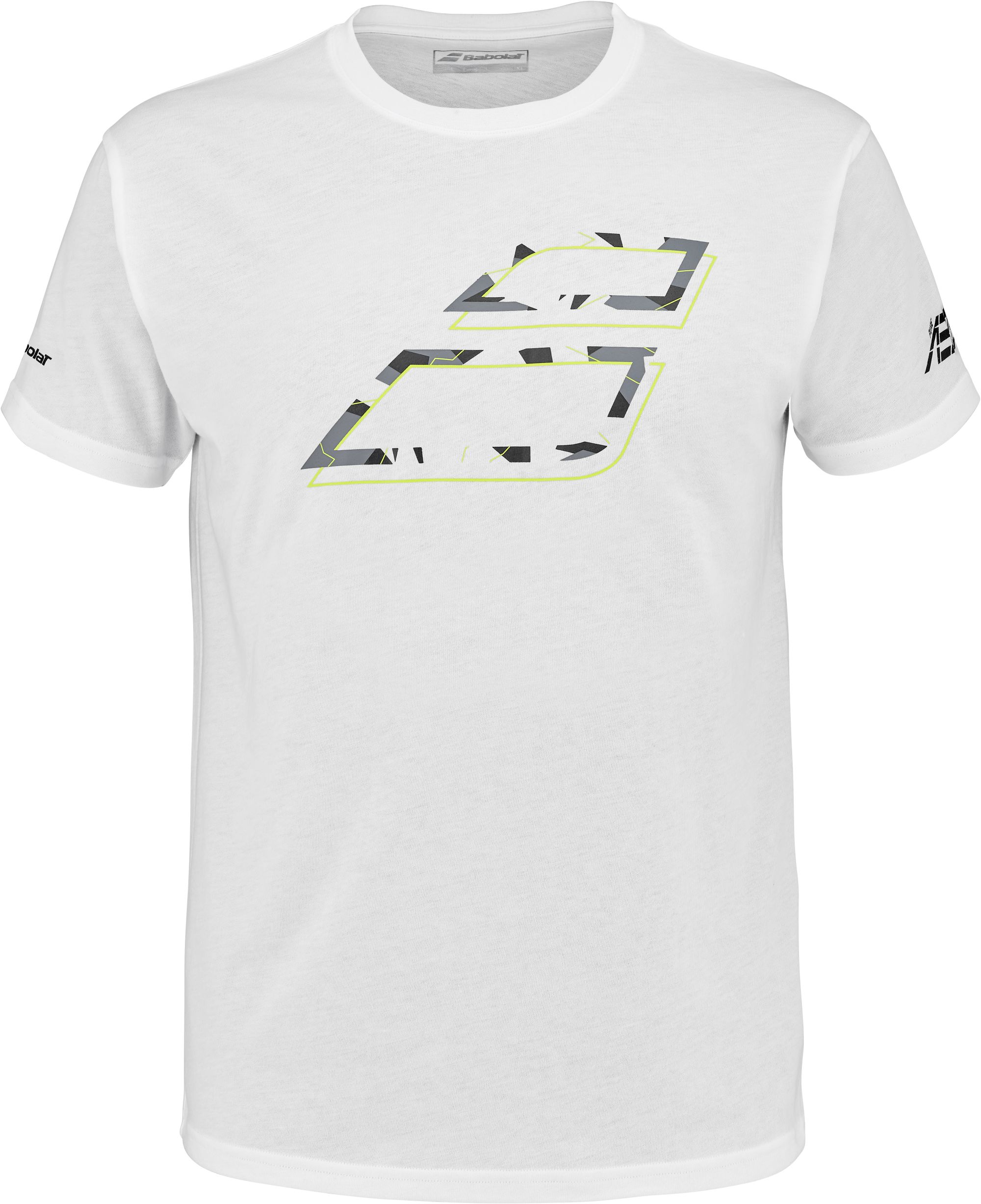 4US23441Y-1000 Babolat Men's Aero Cotton Crew Neck Tennis Tee (Heather White/Grey)