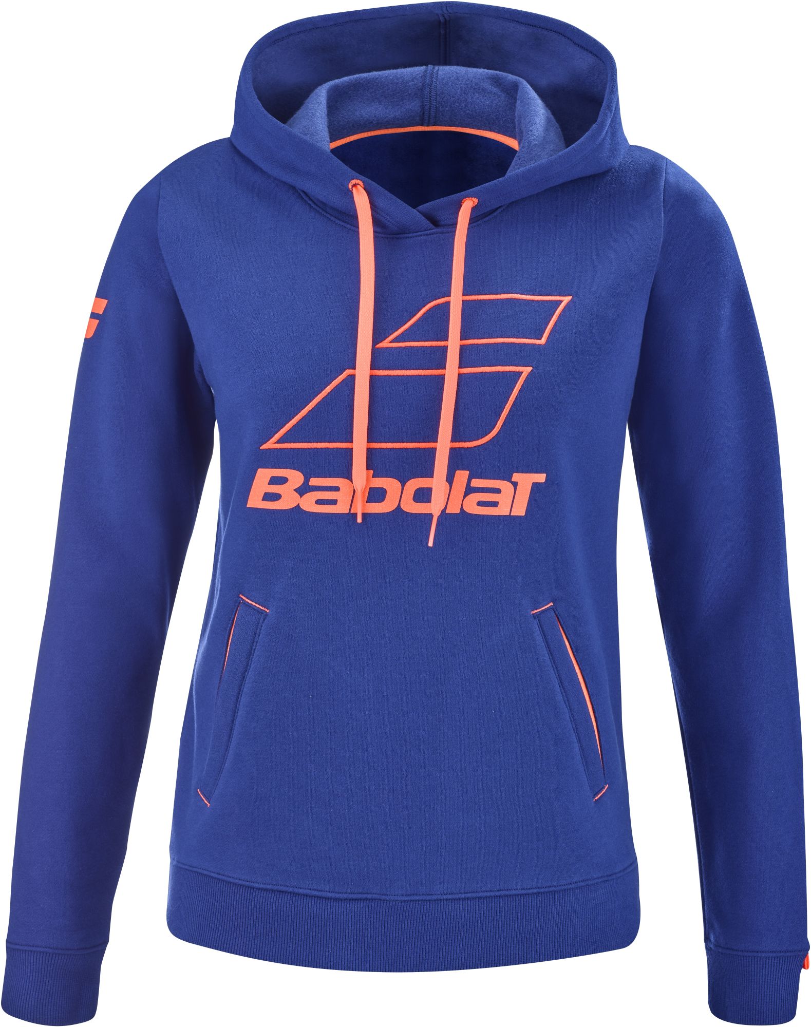 4WTD041-4000 Babolat Women's Exercise Hooded Tennis Training Sweatshirt (Estate Blue/Fluo Strike)