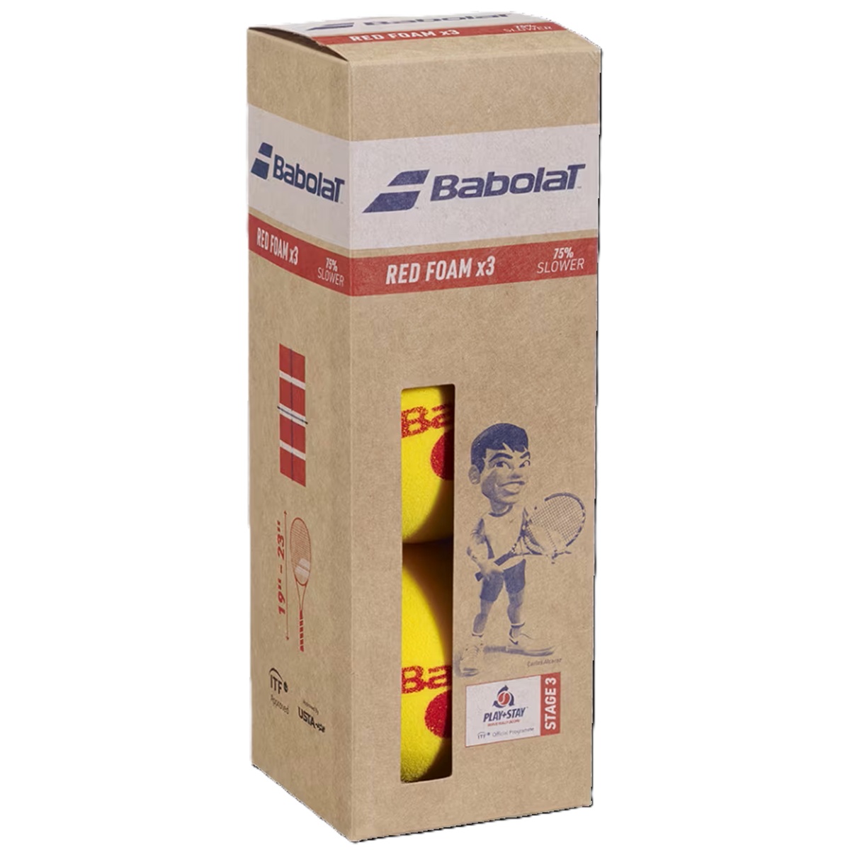 Babolat Kids Play & Stay Red Foam Tennis Balls - Bag (3 Balls)