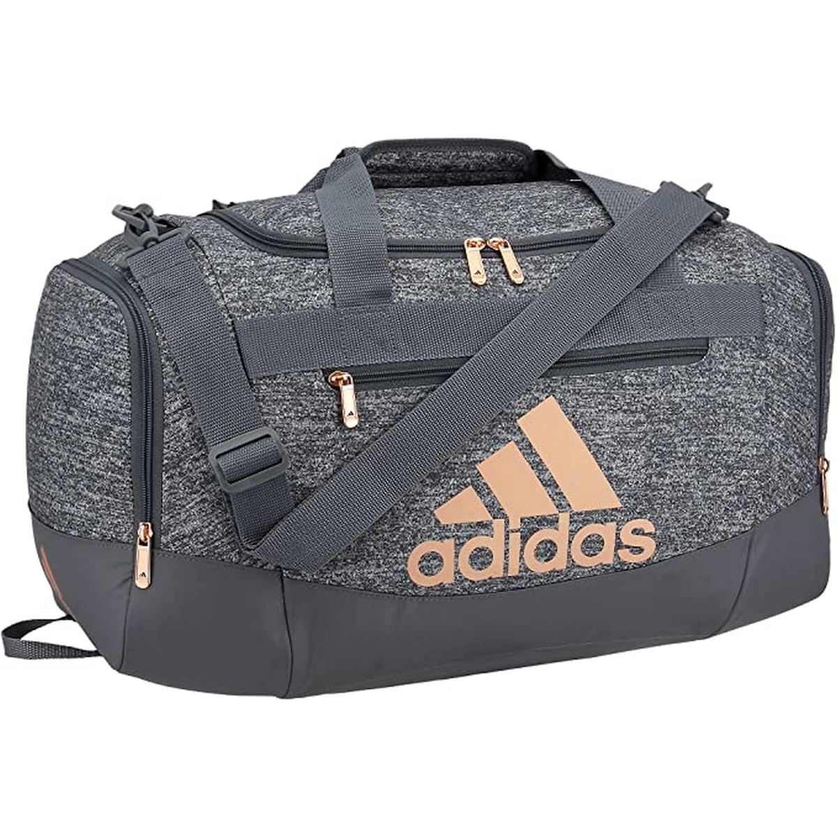 Adidas Defender IV Small Duffel Bag (Jersey Onix Grey/Rose Gold/Onix Grey)