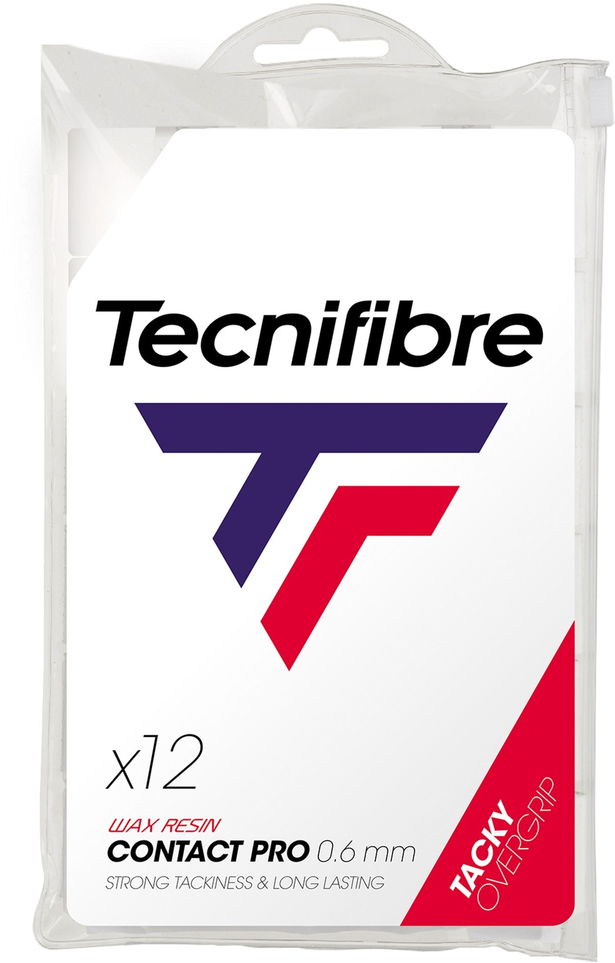 52ATPCON12 Tecnifibre Contact Pro Overgrip 12-Pack (White)