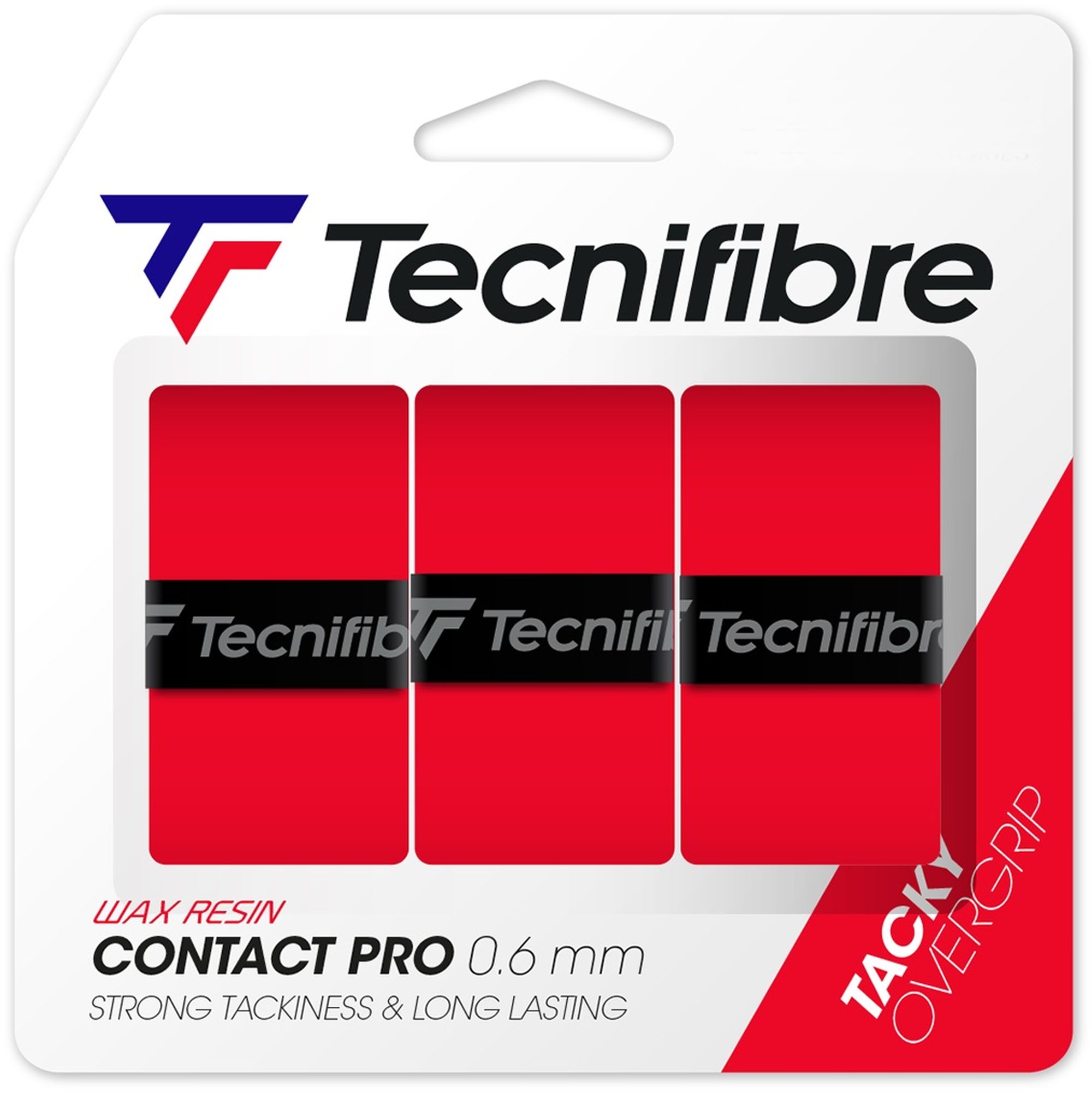 52ATPCONRD Tecnifibre Contact Pro Overgrip 3-Pack (Red)