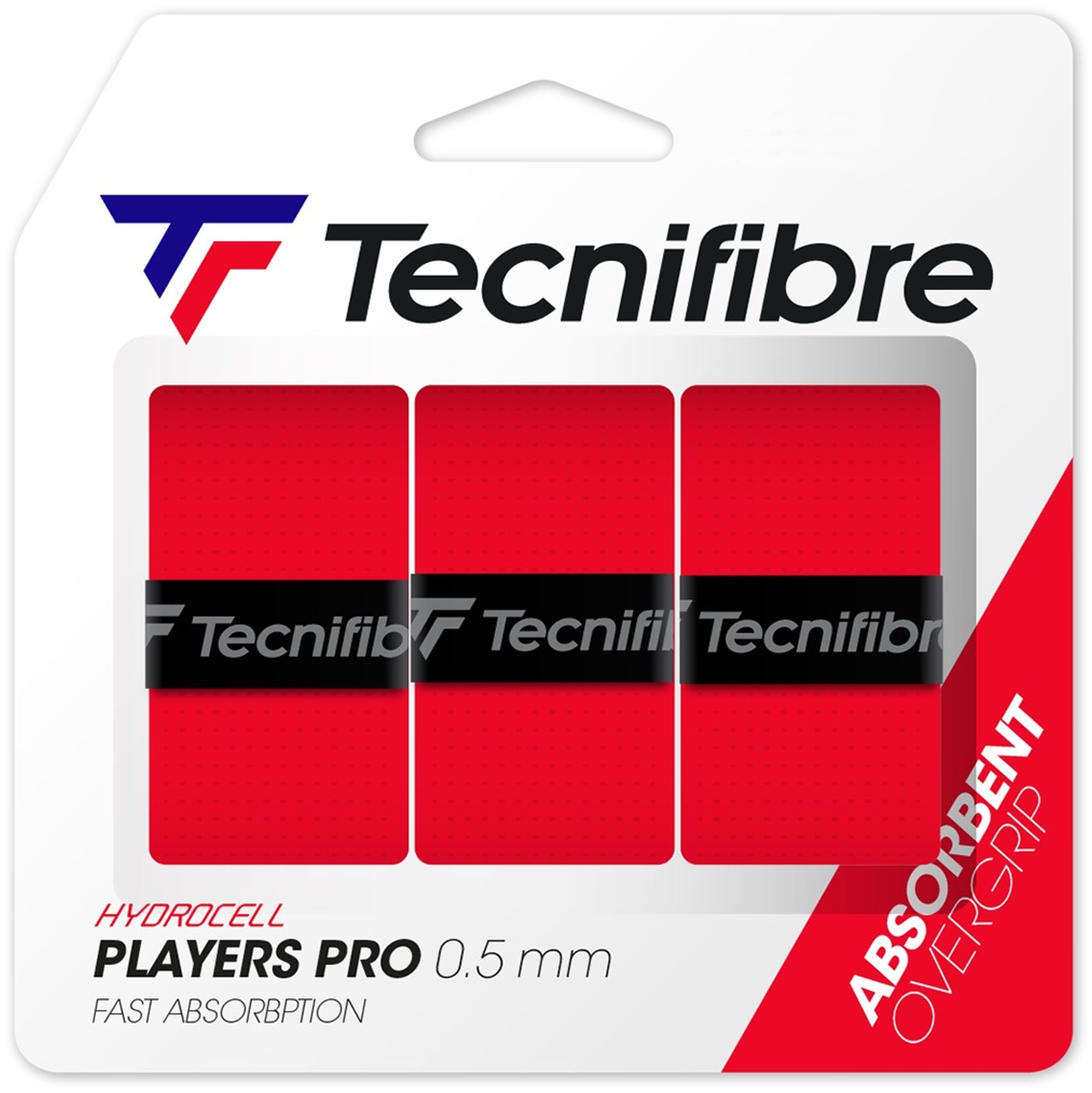 52ATPPLARD Tecnifibre Players Pro Overgrip 3-Pack (Red)
